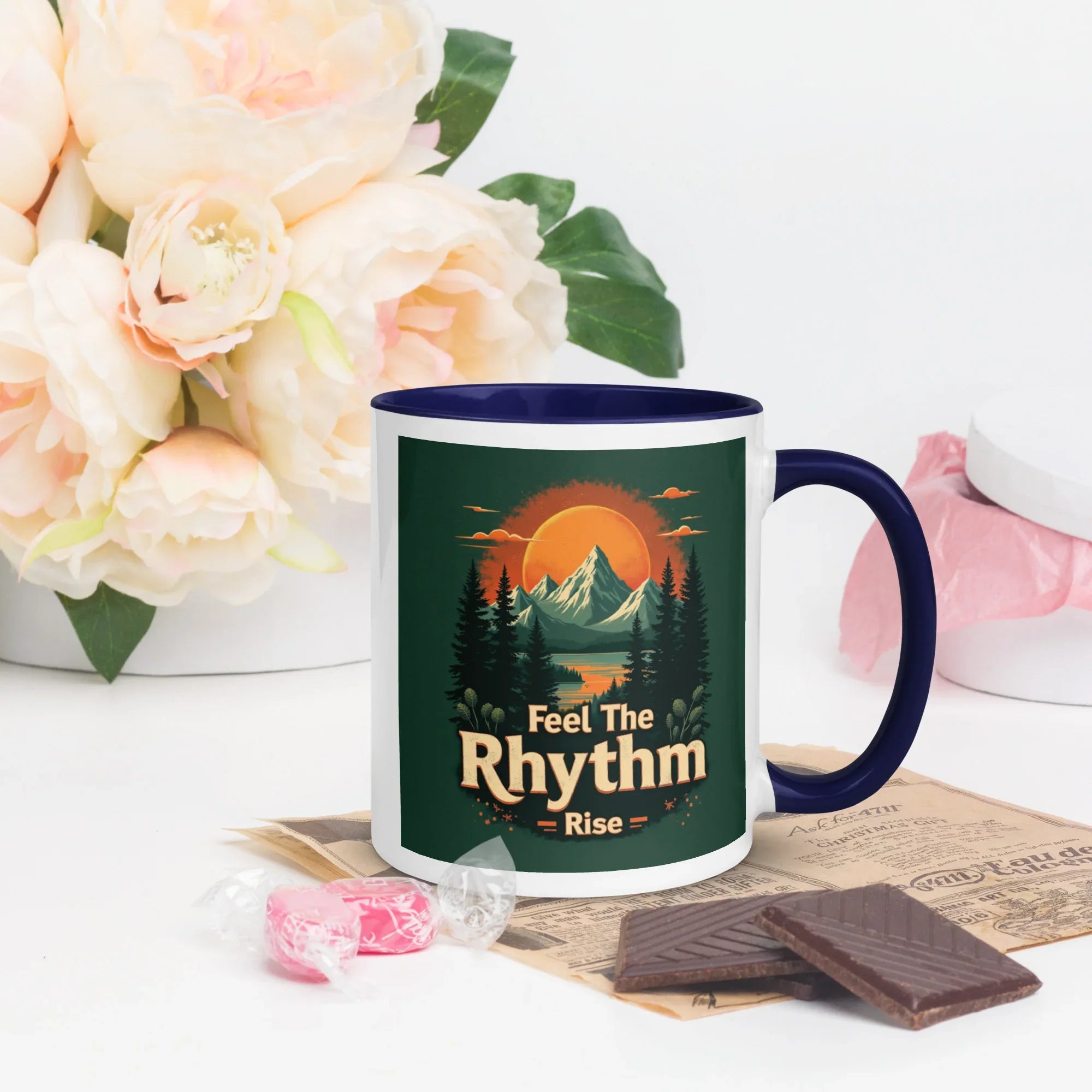 Feel The Rhythm Rise Mug – Nature-Inspired Sunrise Groove - RaZits