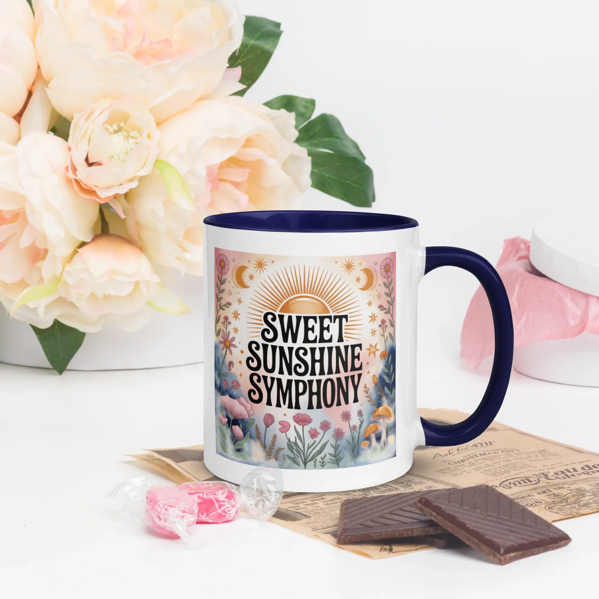 Sweet Sunshine Symphony Mug – Floral Radiance & Morning Vibes - RaZits