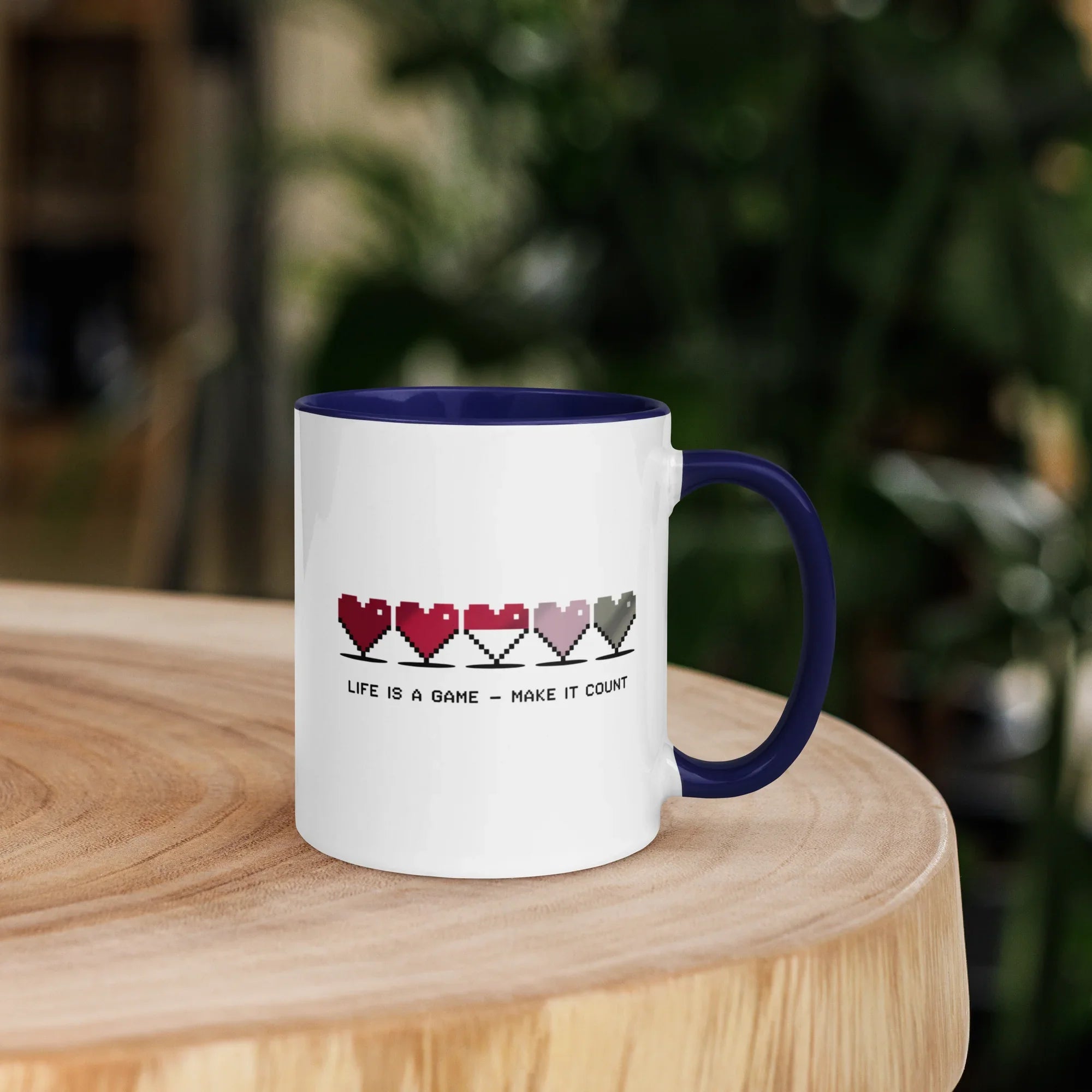 Life is a Game – Make It Count Pixel Heart Mug - RaZits