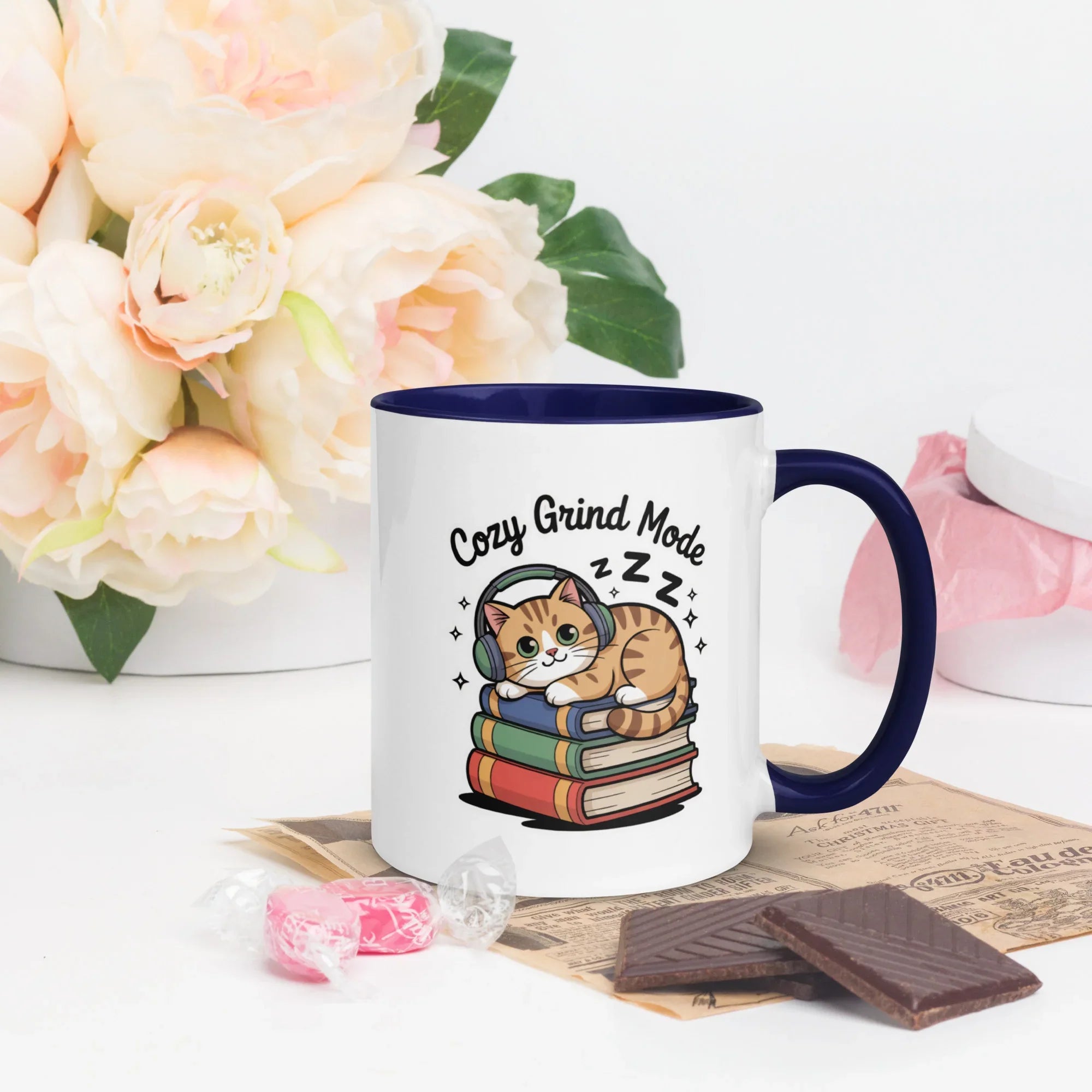 Cozy Grind Mode Cat Mug – Chill Gamer Cat Design for Study and Stream Sessions - RaZits