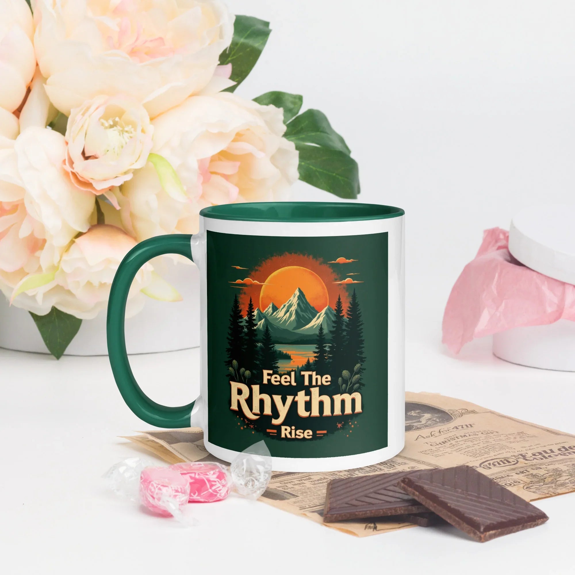Feel The Rhythm Rise Mug – Nature-Inspired Sunrise Groove - RaZits