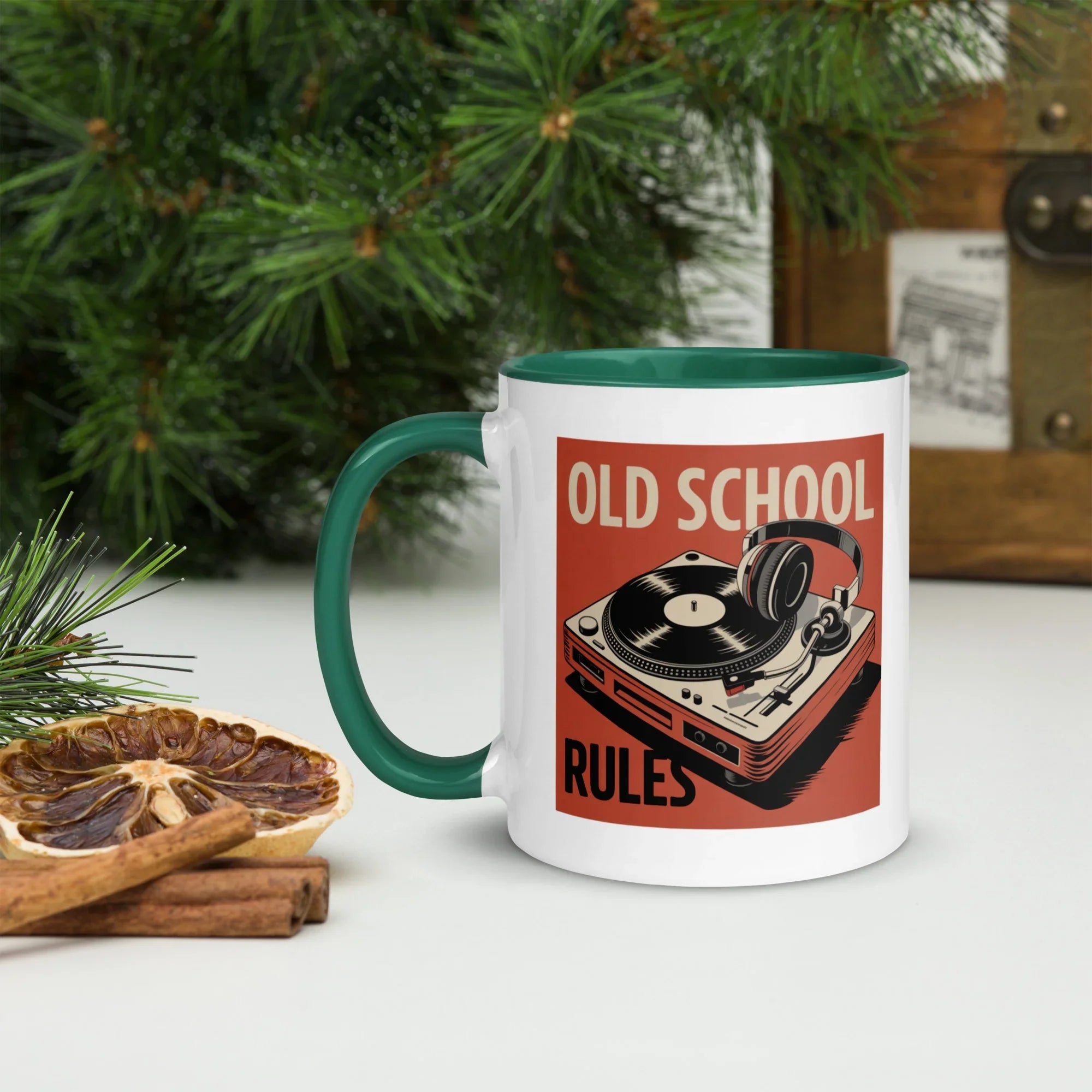 Old School Rules Mug – Vintage Vinyl DJ Vibes - RaZits
