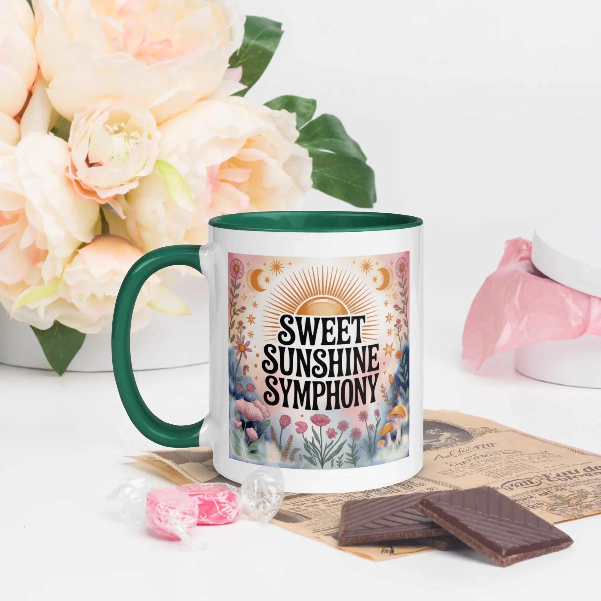 Sweet Sunshine Symphony Mug – Floral Radiance & Morning Vibes - RaZits