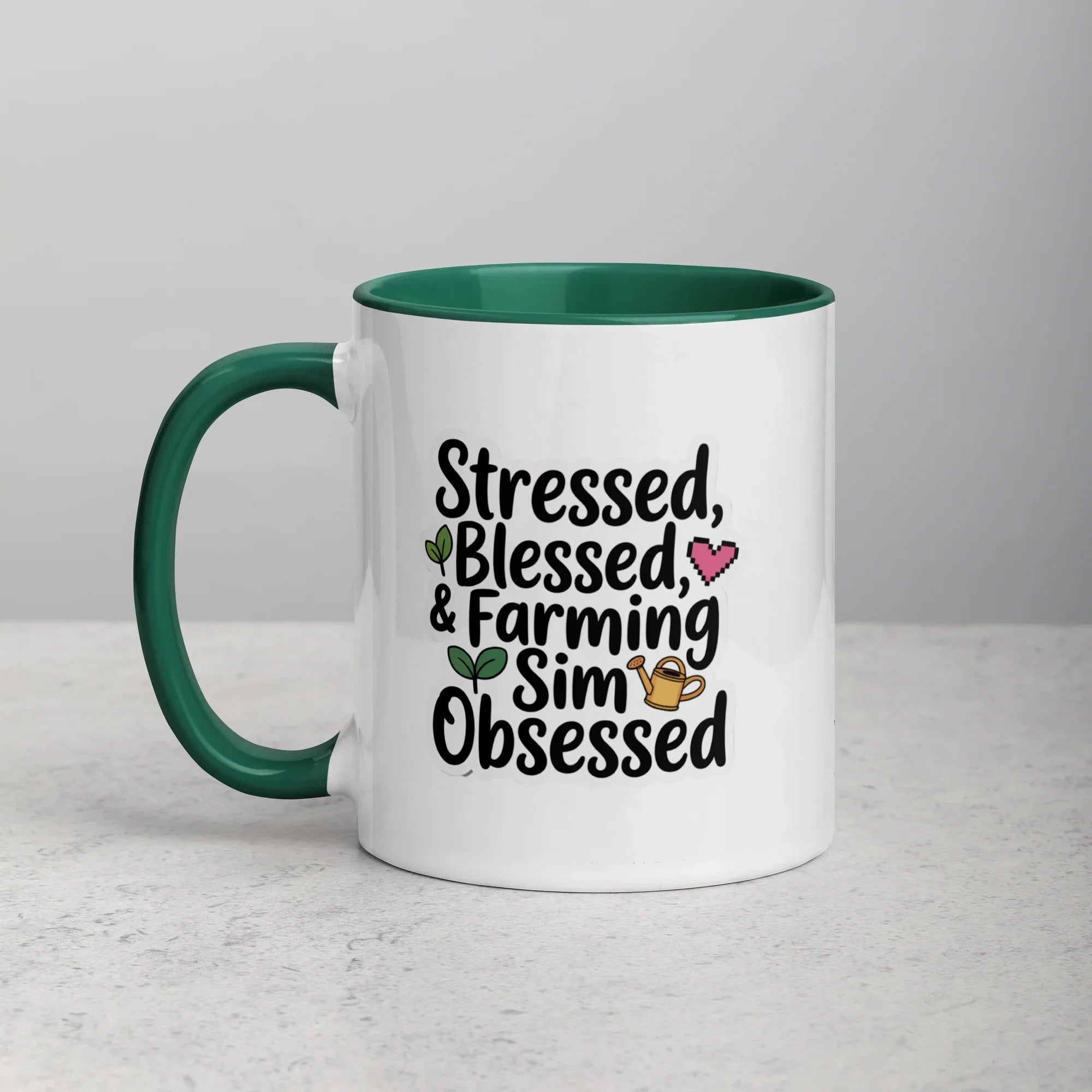 Stressed Blessed & Farming Sim Obsessed Design – Cozy Gamer Pixel Art Mug - RaZits