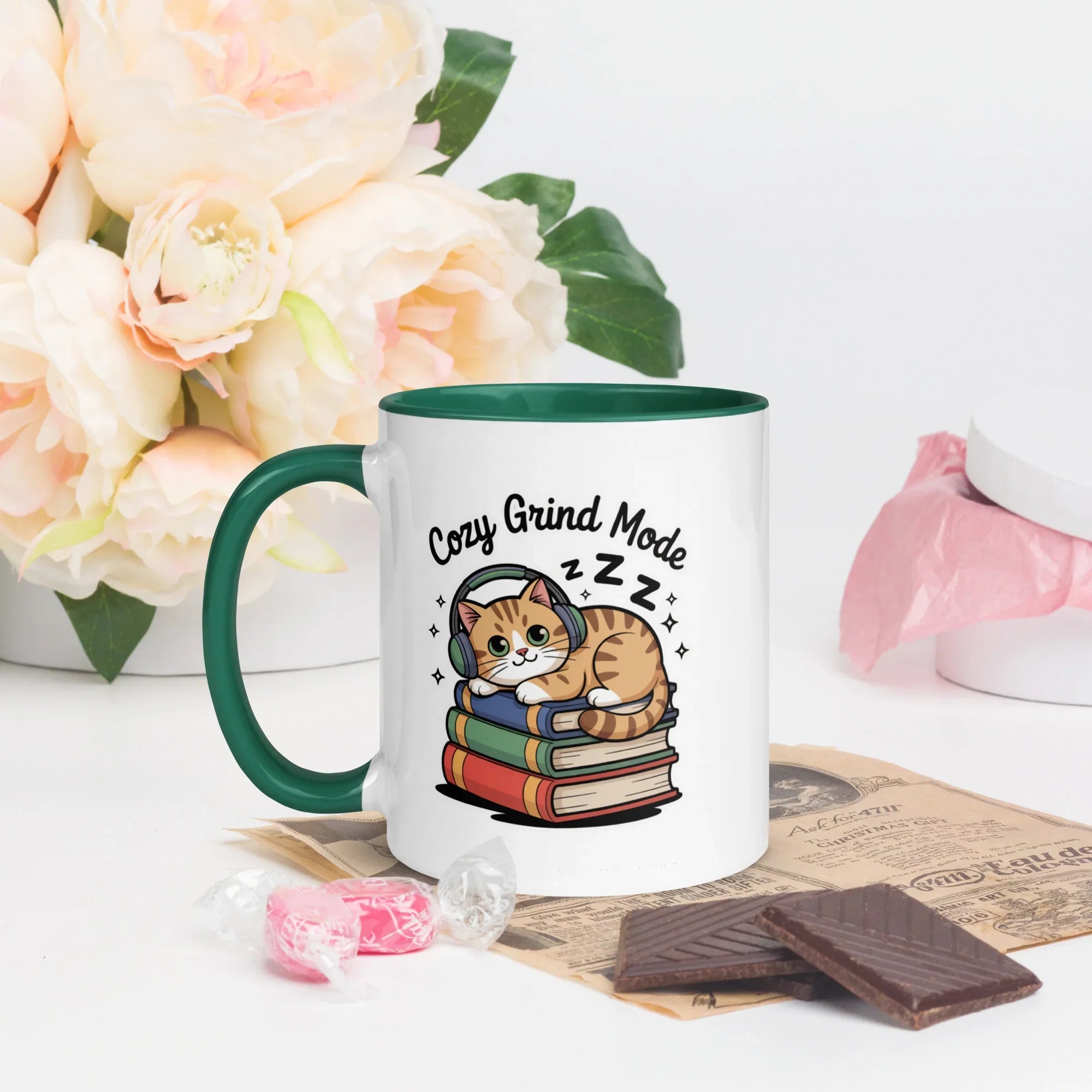 Cozy Grind Mode Cat Mug – Chill Gamer Cat Design for Study and Stream Sessions - RaZits