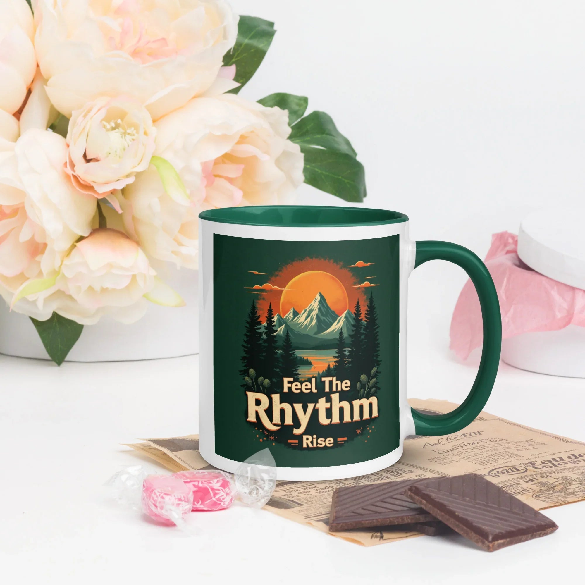 Feel The Rhythm Rise Mug – Nature-Inspired Sunrise Groove - RaZits