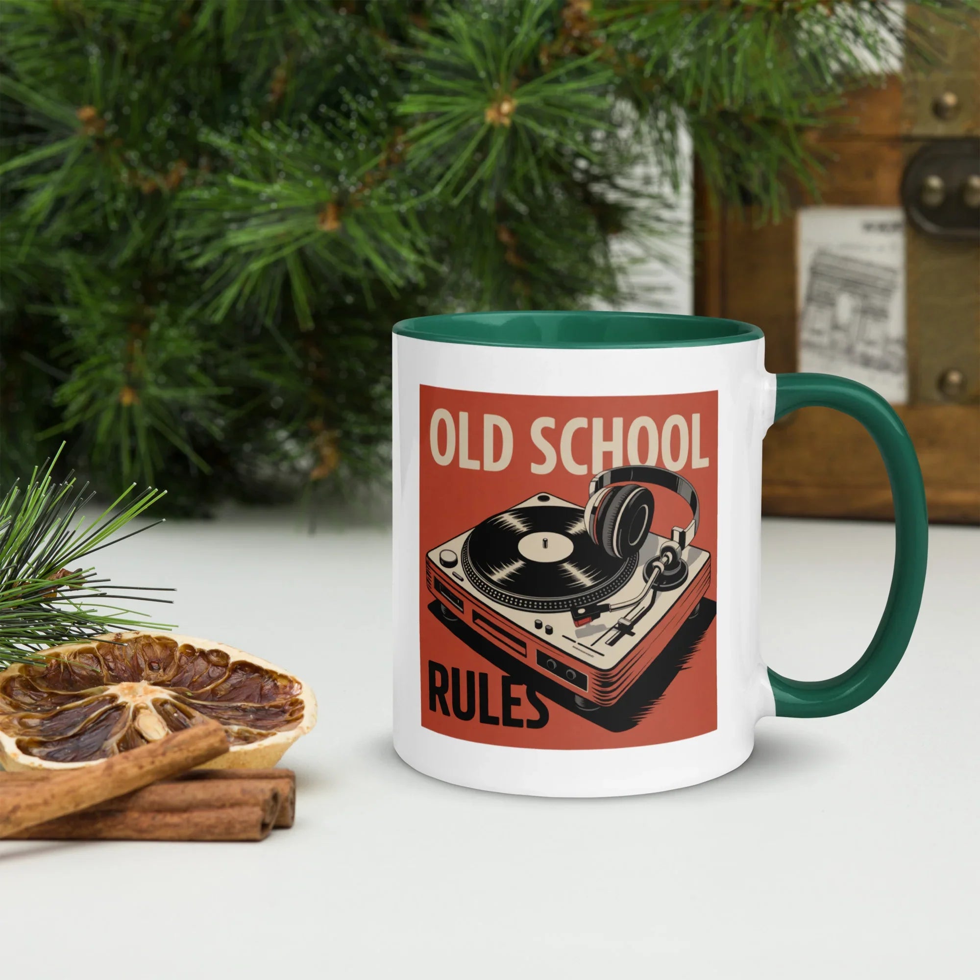 Old School Rules Mug – Vintage Vinyl DJ Vibes - RaZits