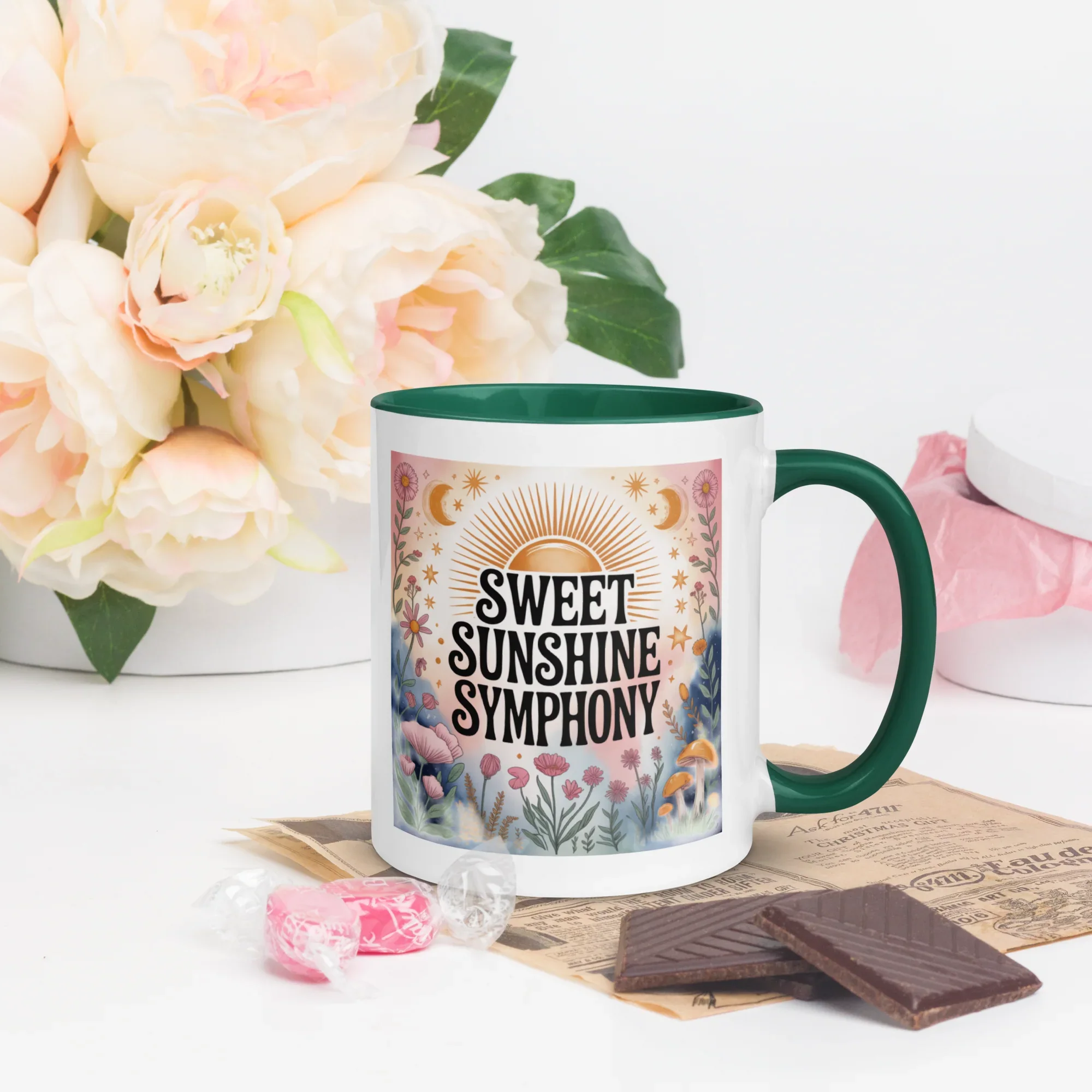 Sweet Sunshine Symphony Mug – Floral Radiance & Morning Vibes - RaZits