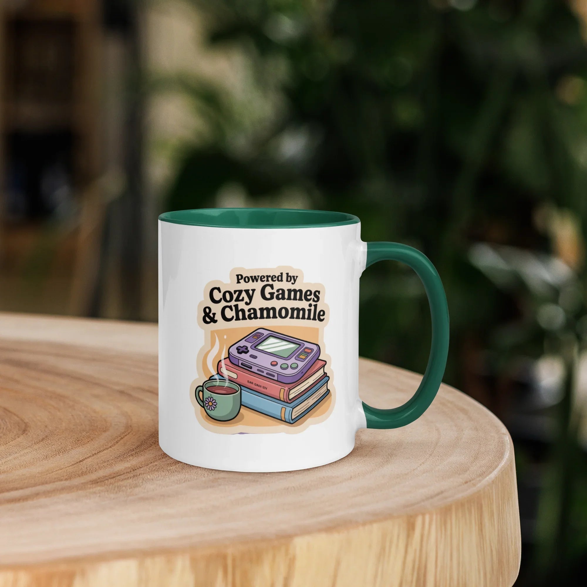 Powered by Cozy Games and Chamomile – Wholesome Gamer Design Mug - RaZits