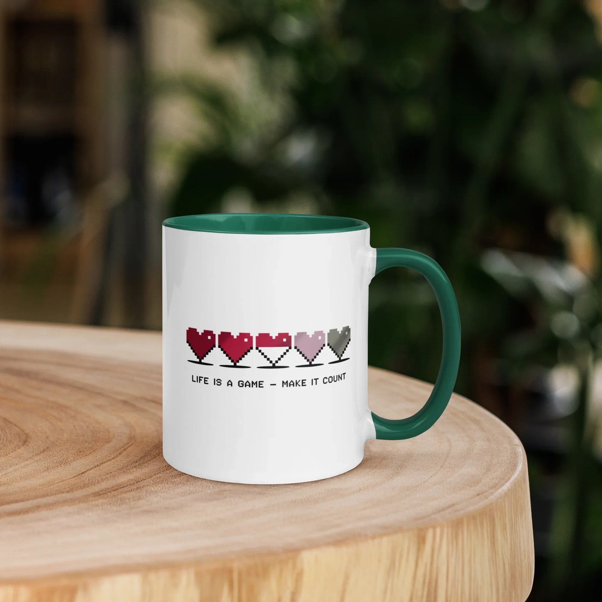 Life is a Game – Make It Count Pixel Heart Mug - RaZits