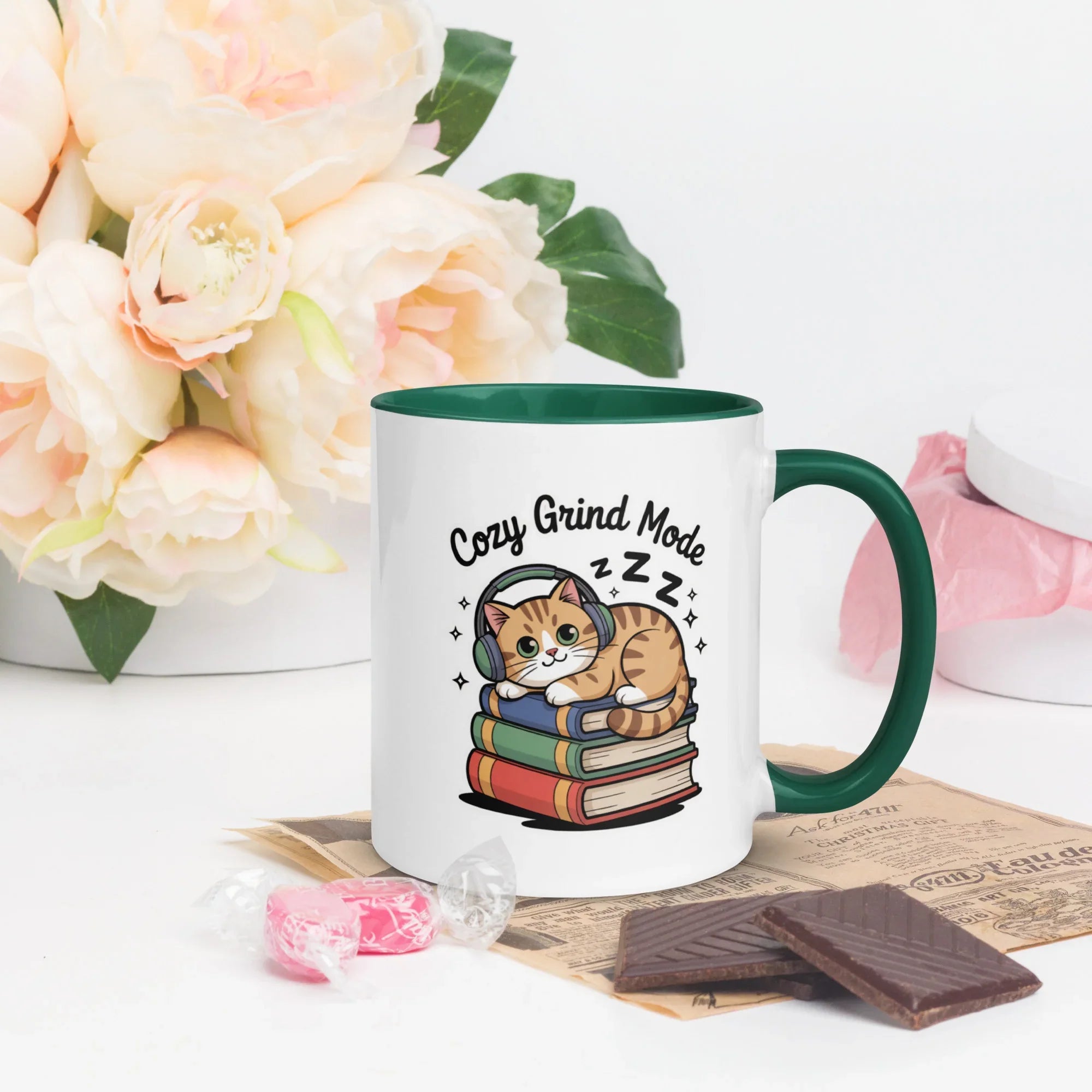 Cozy Grind Mode Cat Mug – Chill Gamer Cat Design for Study and Stream Sessions - RaZits