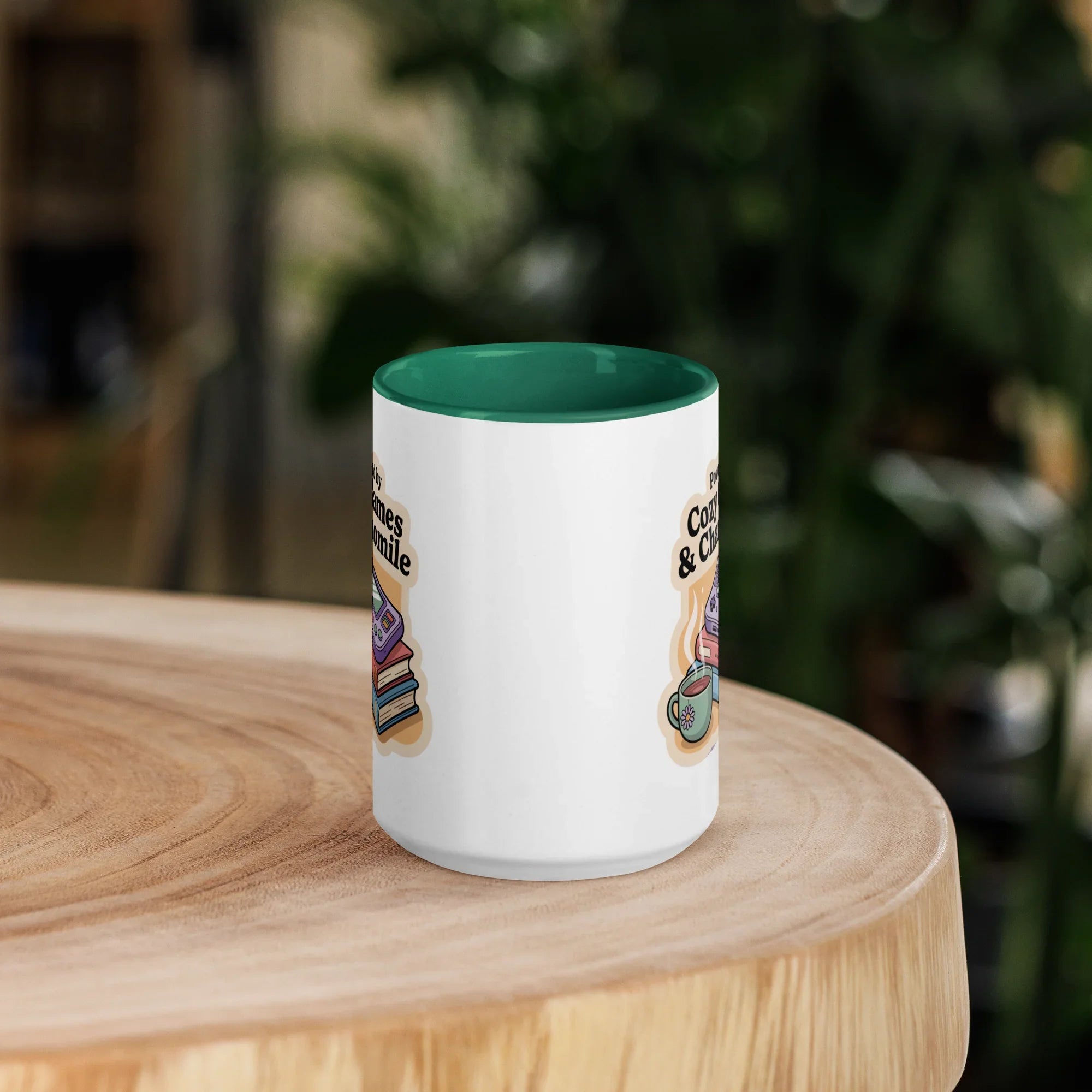 Powered by Cozy Games and Chamomile – Wholesome Gamer Design Mug - RaZits