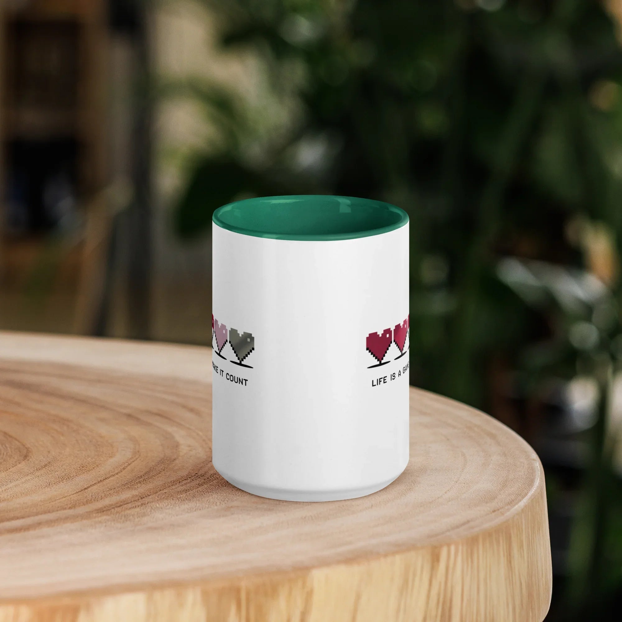 Life is a Game – Make It Count Pixel Heart Mug - RaZits