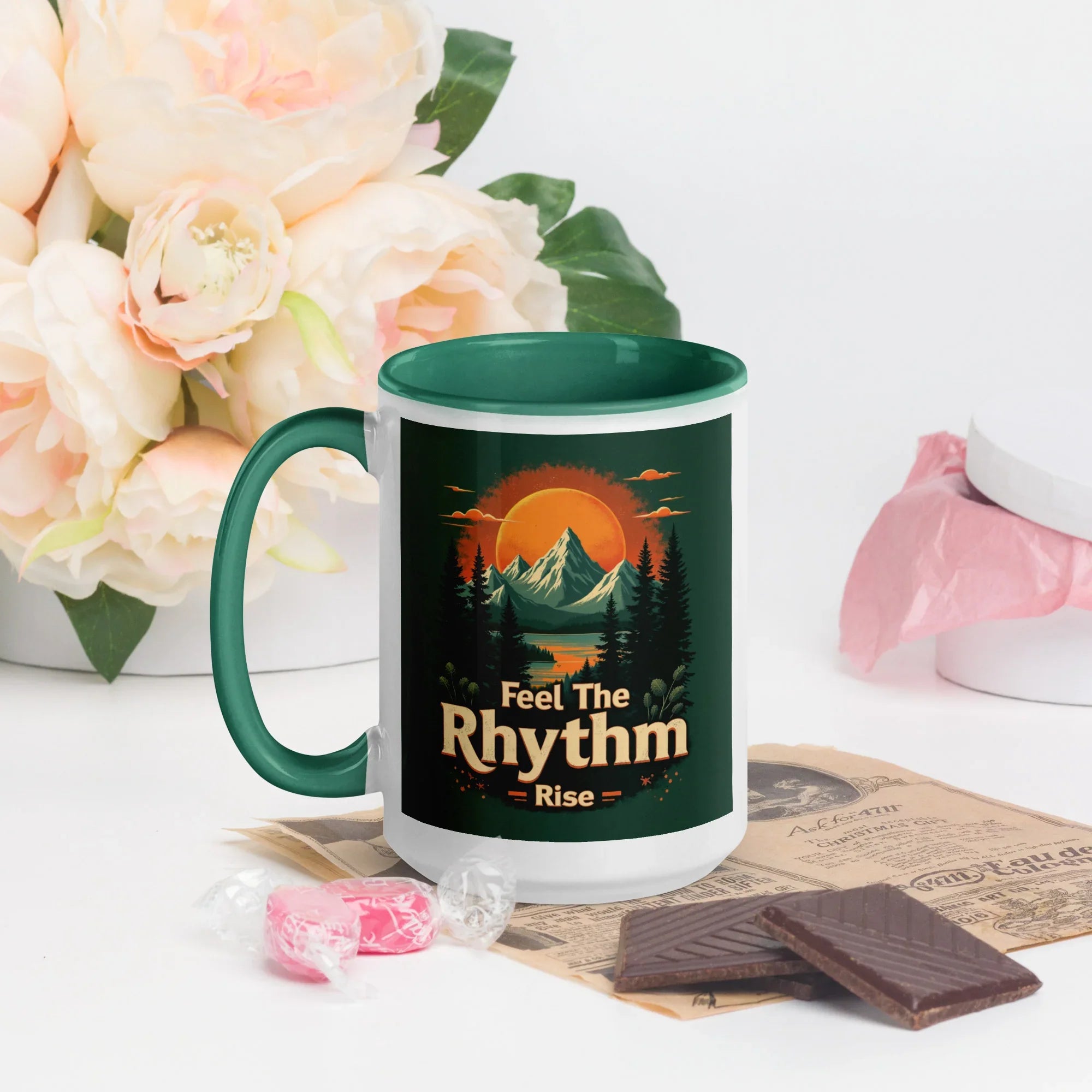 Feel The Rhythm Rise Mug – Nature-Inspired Sunrise Groove - RaZits