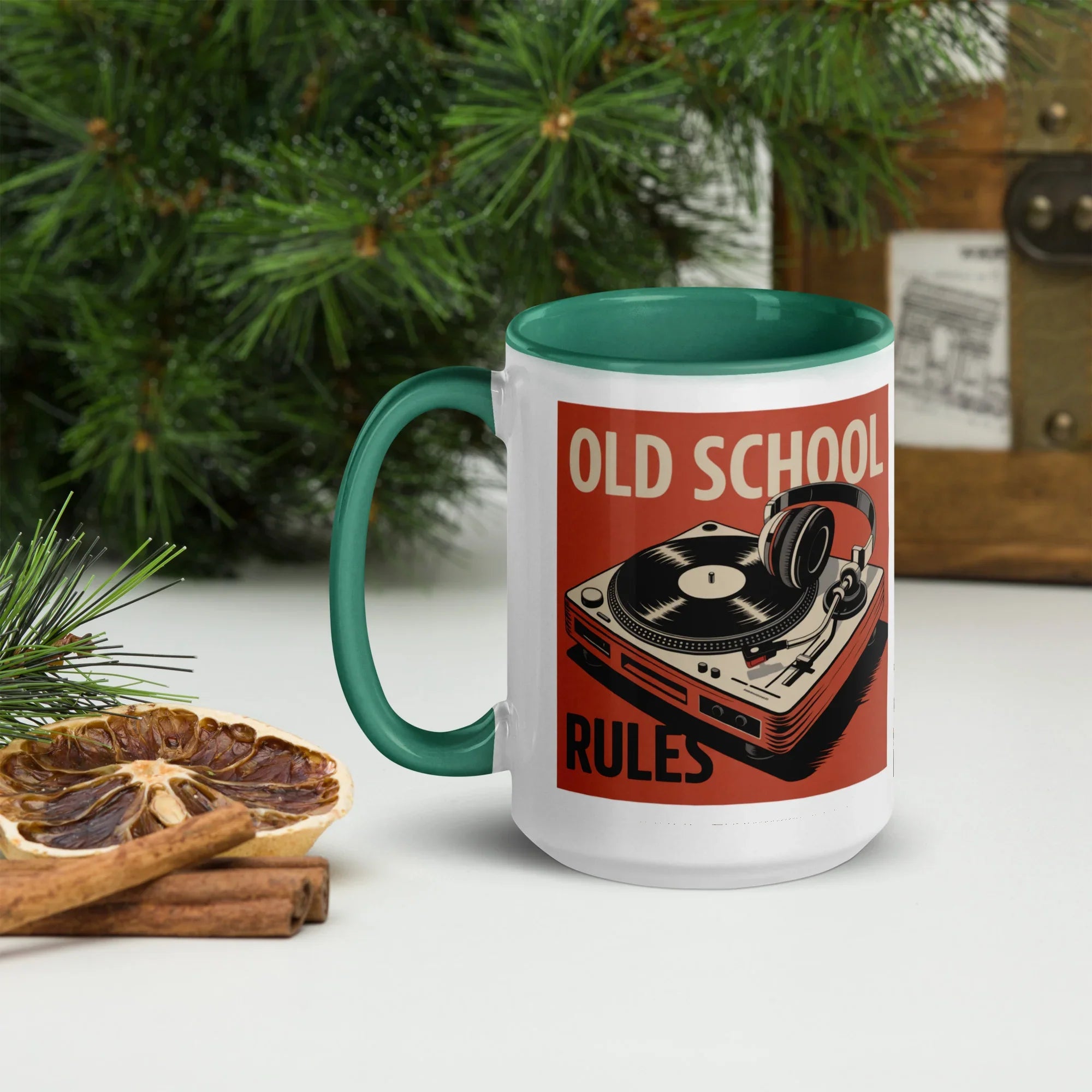 Old School Rules Mug – Vintage Vinyl DJ Vibes - RaZits