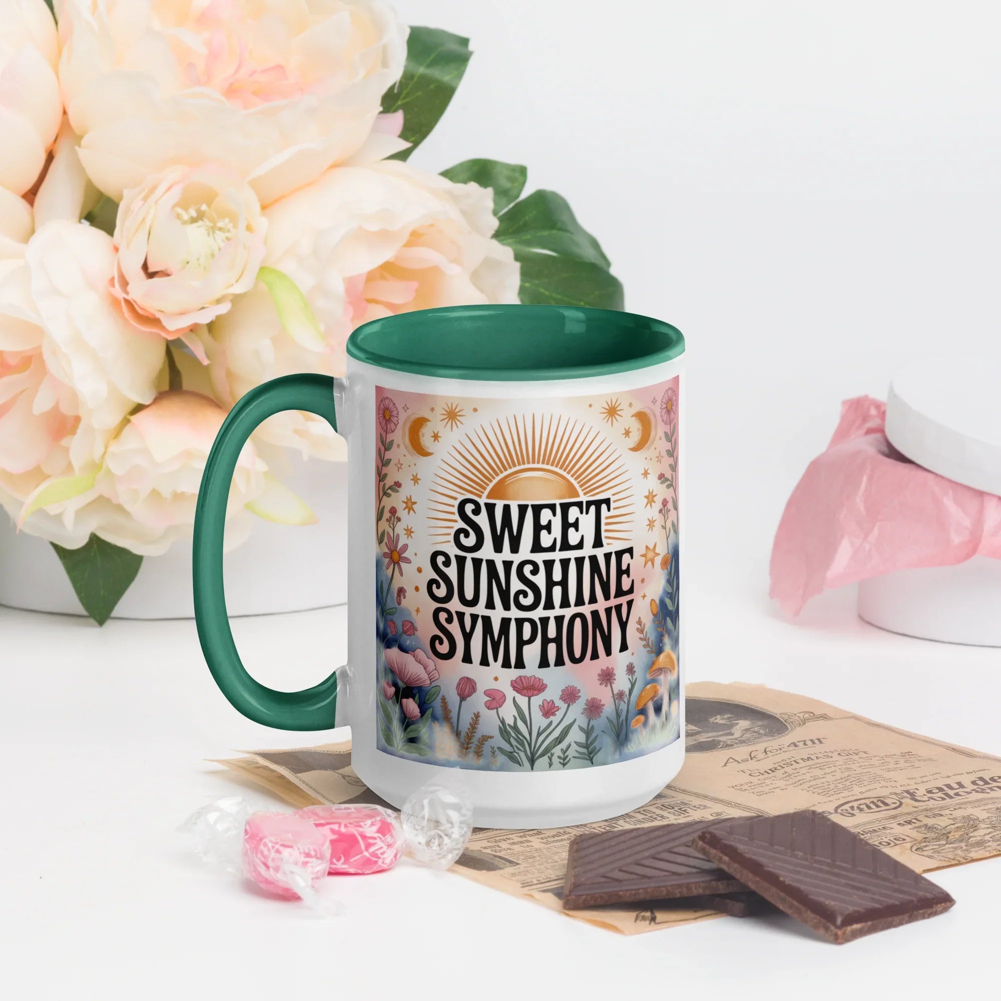 Sweet Sunshine Symphony Mug – Floral Radiance & Morning Vibes - RaZits