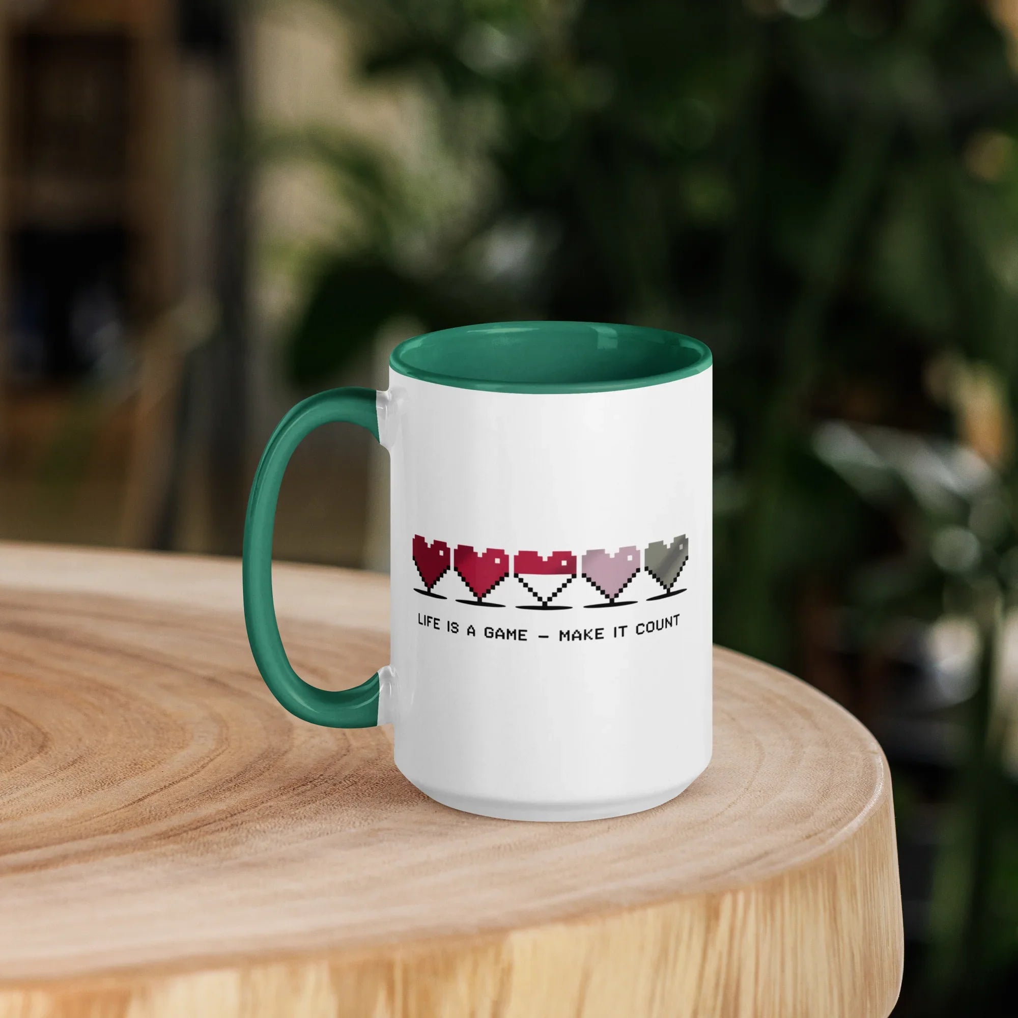 Life is a Game – Make It Count Pixel Heart Mug - RaZits