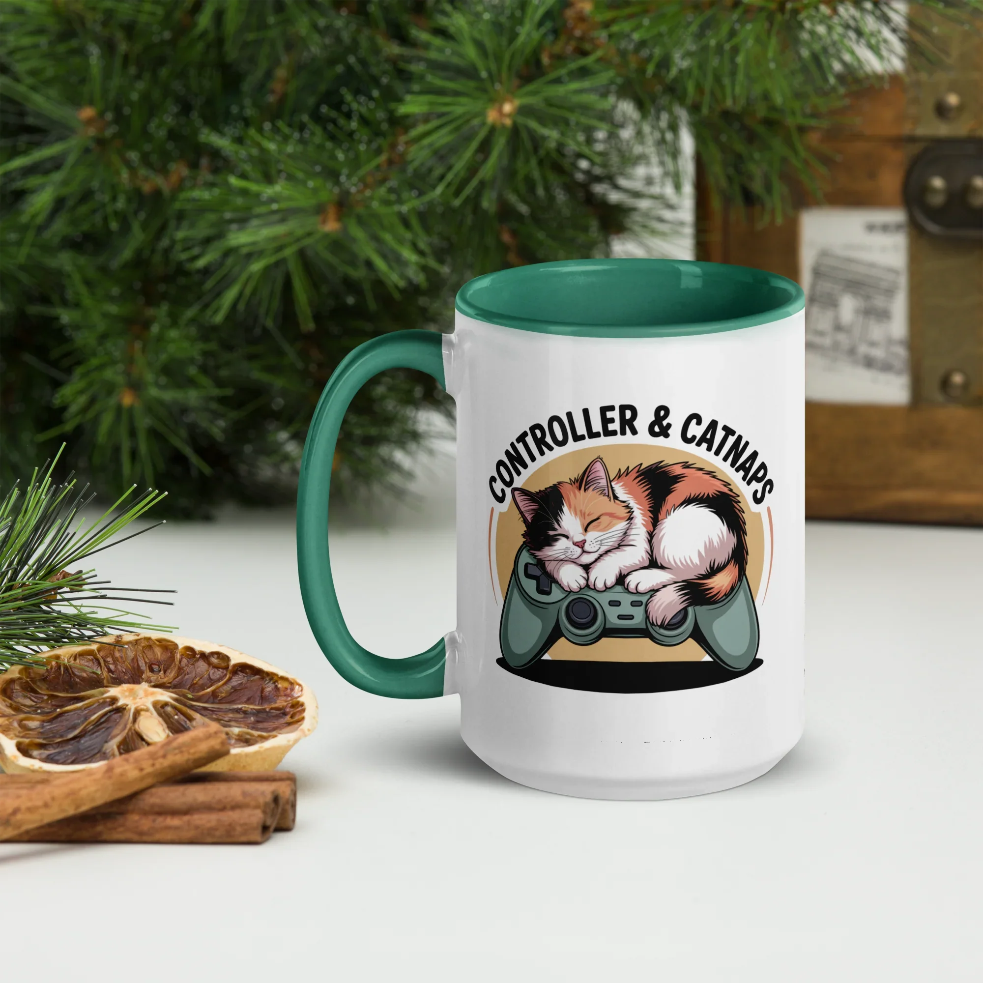 Controller & Catnaps Mug – Cozy Gamer Cat Design for Chill Gaming Sessions - RaZits