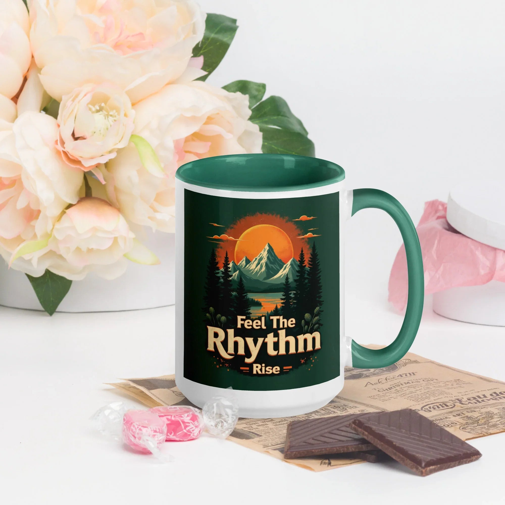 Feel The Rhythm Rise Mug – Nature-Inspired Sunrise Groove - RaZits