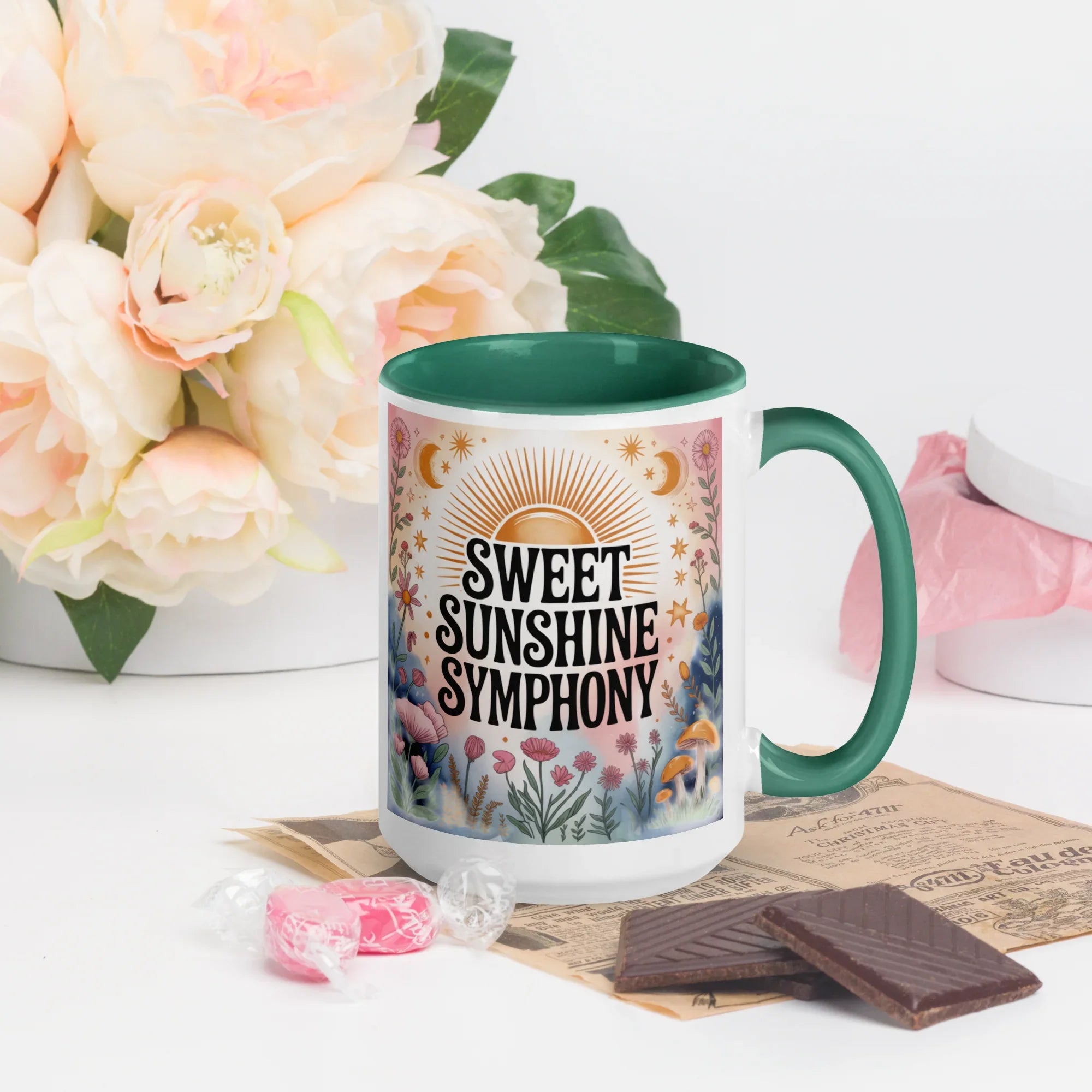 Sweet Sunshine Symphony Mug – Floral Radiance & Morning Vibes - RaZits
