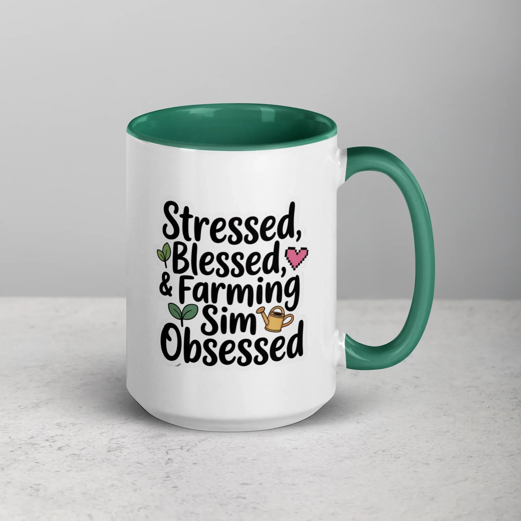 Stressed Blessed & Farming Sim Obsessed Design – Cozy Gamer Pixel Art Mug - RaZits