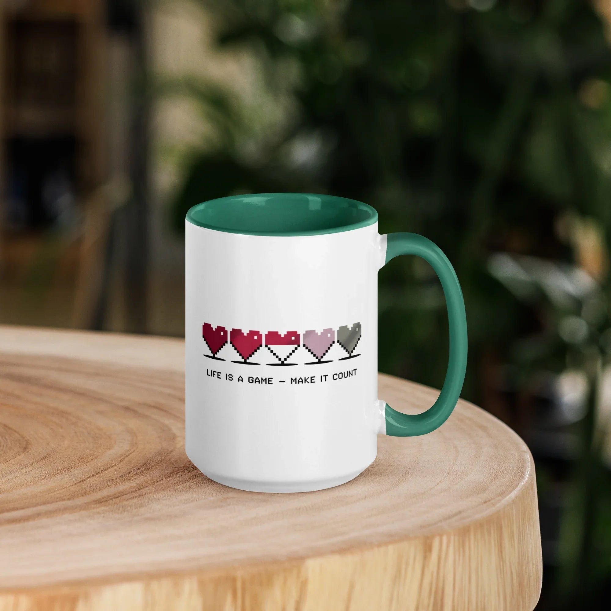 Life is a Game – Make It Count Pixel Heart Mug - RaZits