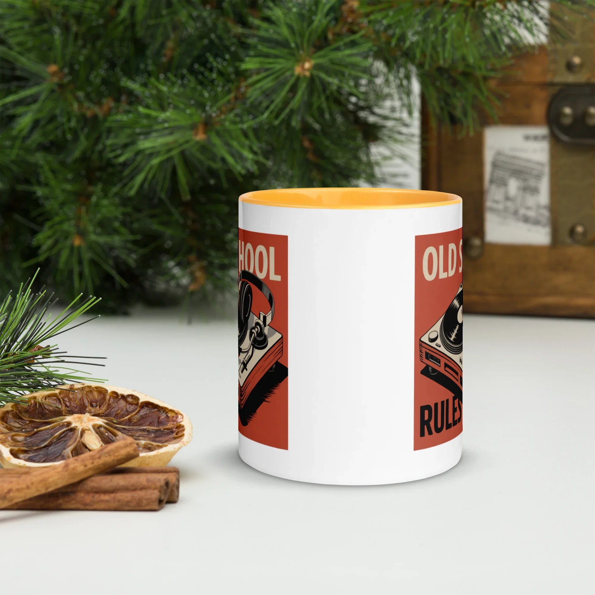 Old School Rules Mug – Vintage Vinyl DJ Vibes - RaZits