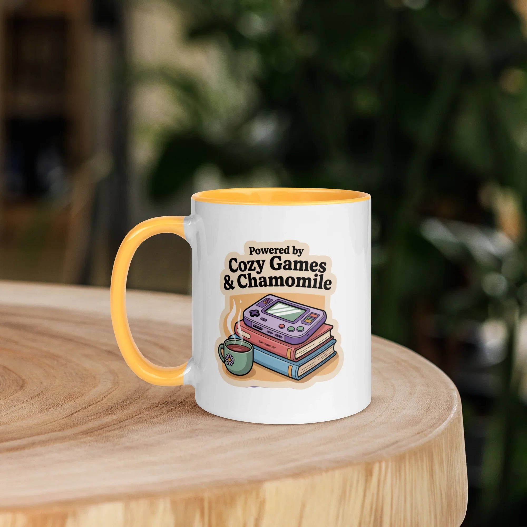 Powered by Cozy Games and Chamomile – Wholesome Gamer Design Mug - RaZits