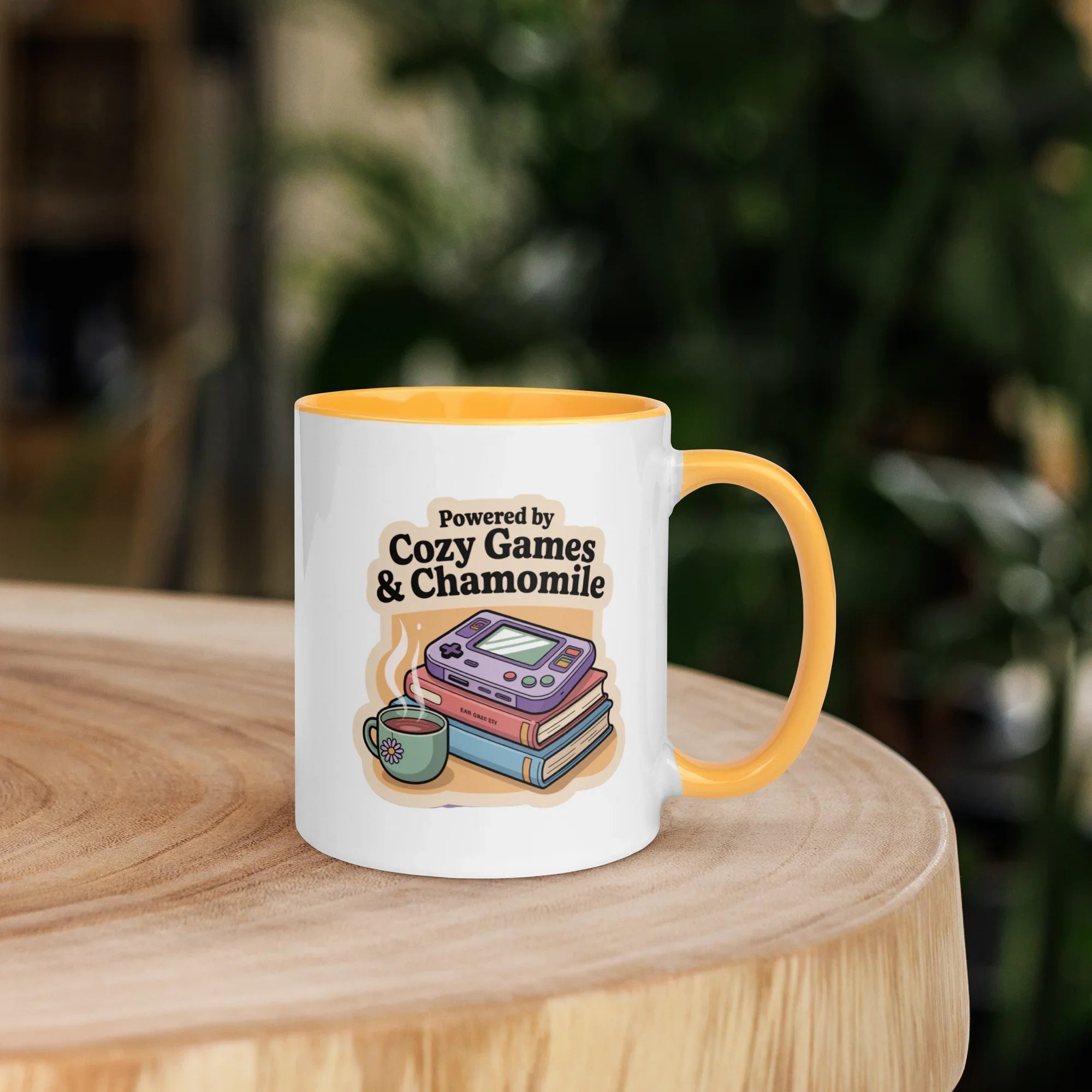 Powered by Cozy Games and Chamomile – Wholesome Gamer Design Mug - RaZits