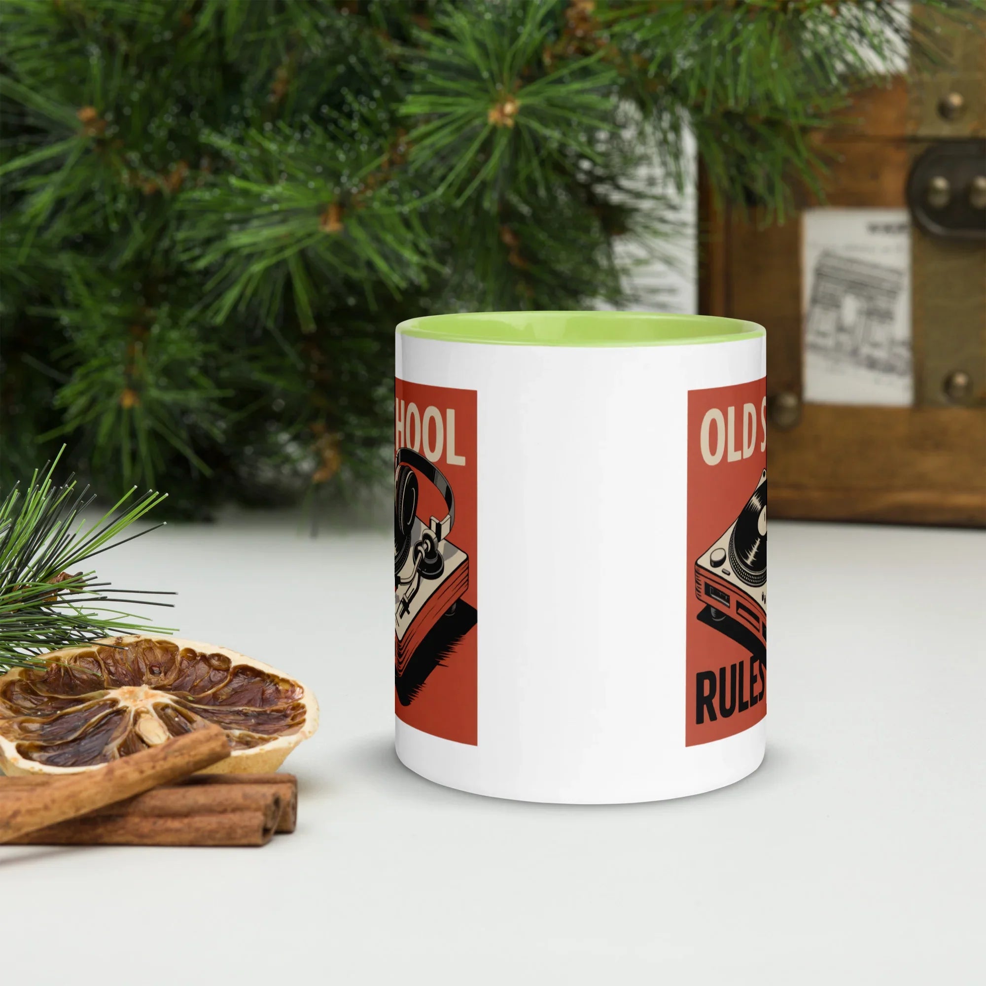 Old School Rules Mug – Vintage Vinyl DJ Vibes - RaZits