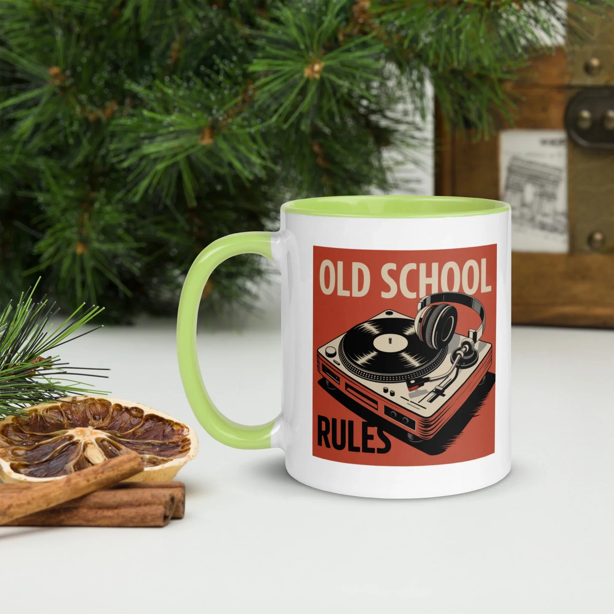 Old School Rules Mug – Vintage Vinyl DJ Vibes - RaZits