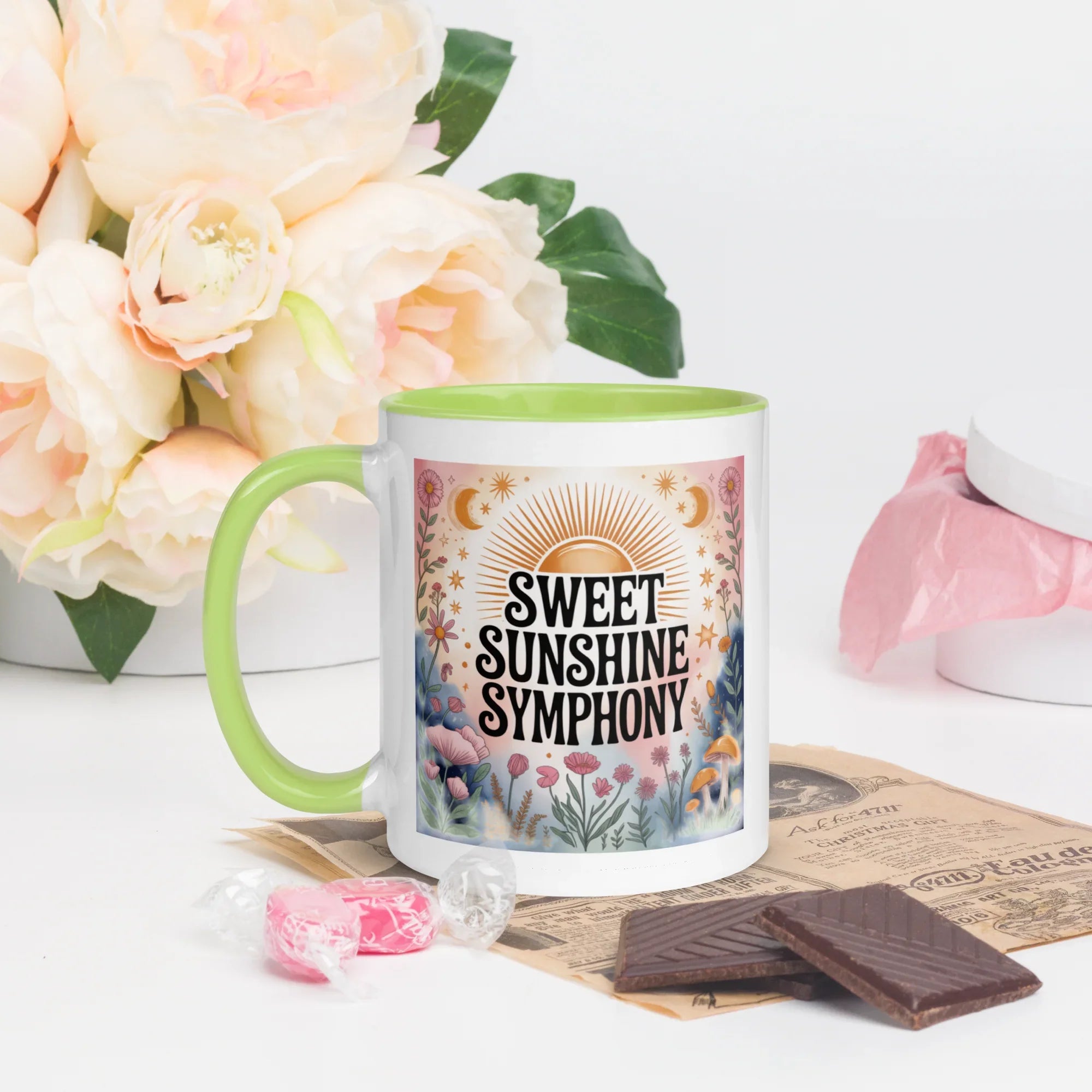 Sweet Sunshine Symphony Mug – Floral Radiance & Morning Vibes - RaZits
