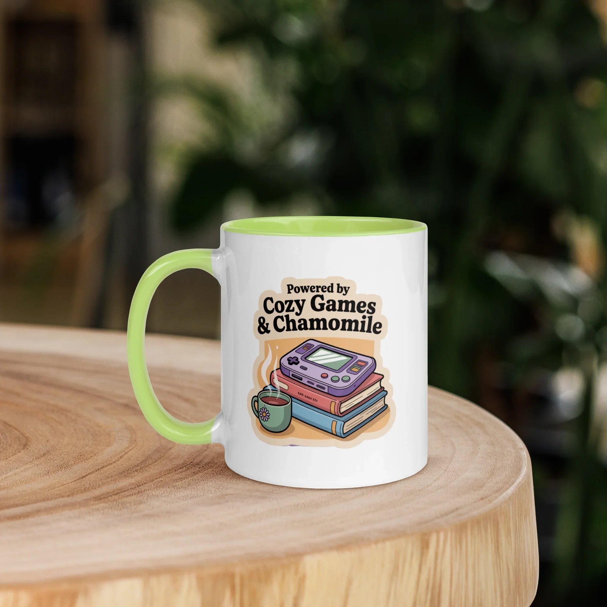 Powered by Cozy Games and Chamomile – Wholesome Gamer Design Mug - RaZits