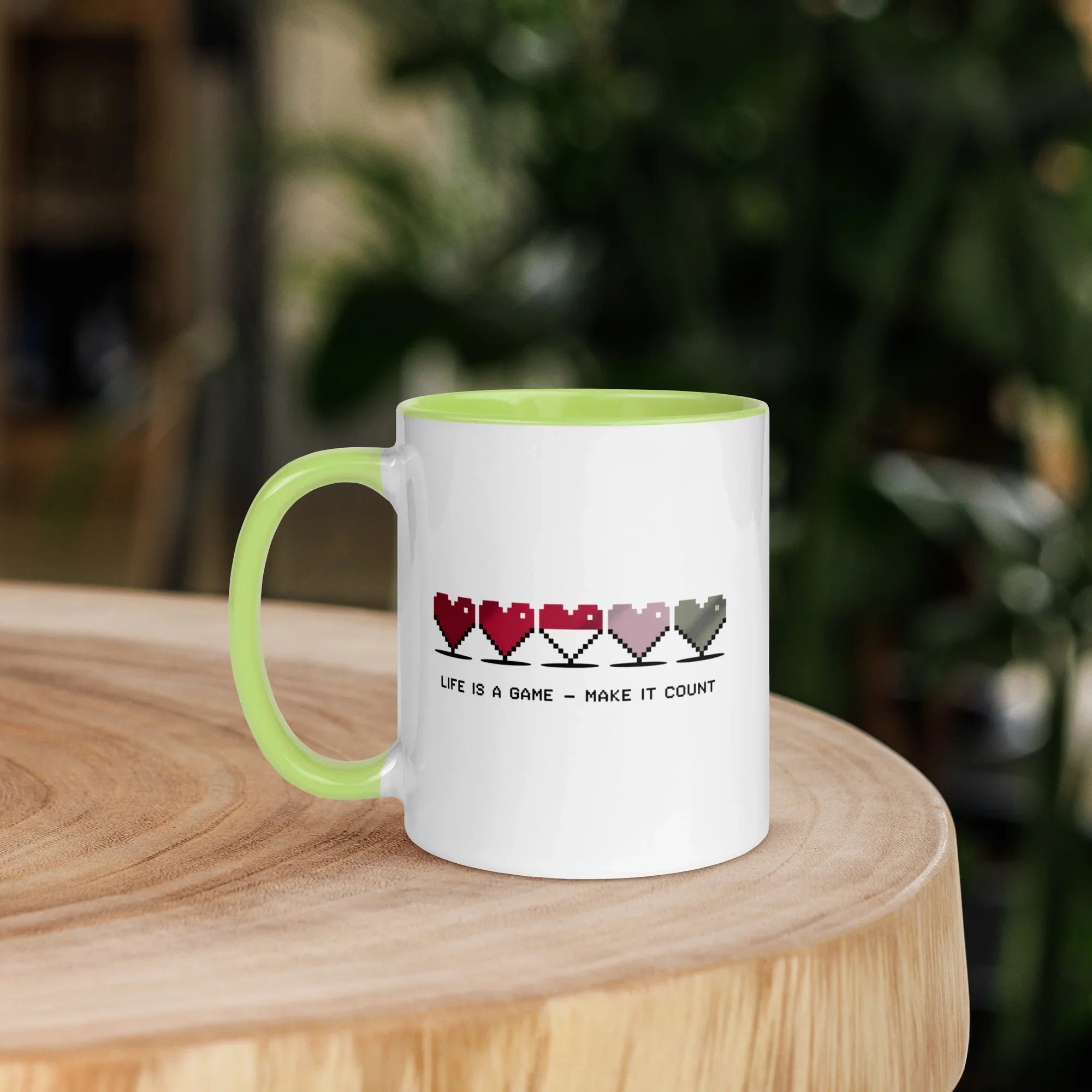 Life is a Game – Make It Count Pixel Heart Mug - RaZits