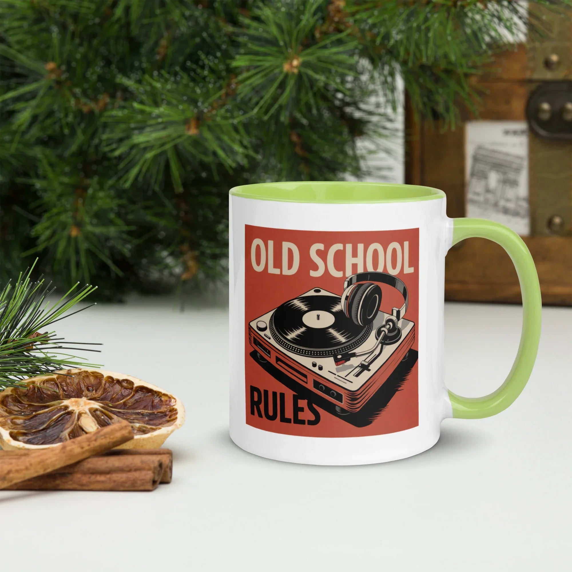 Old School Rules Mug – Vintage Vinyl DJ Vibes - RaZits