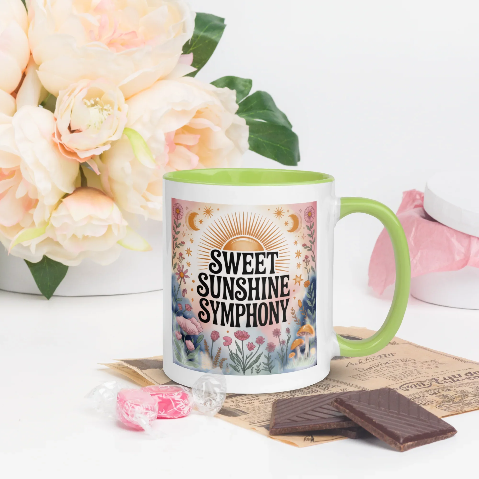 Sweet Sunshine Symphony Mug – Floral Radiance & Morning Vibes - RaZits