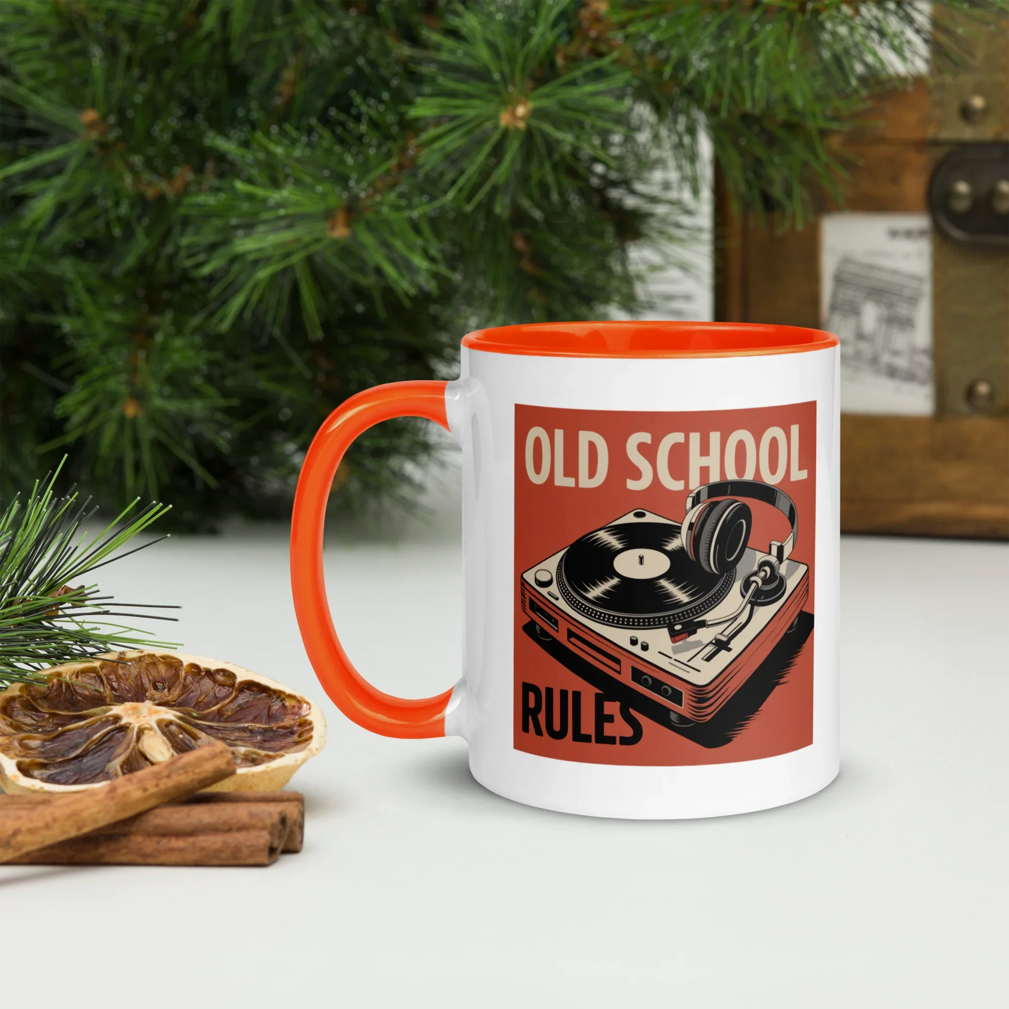 Old School Rules Mug – Vintage Vinyl DJ Vibes - RaZits