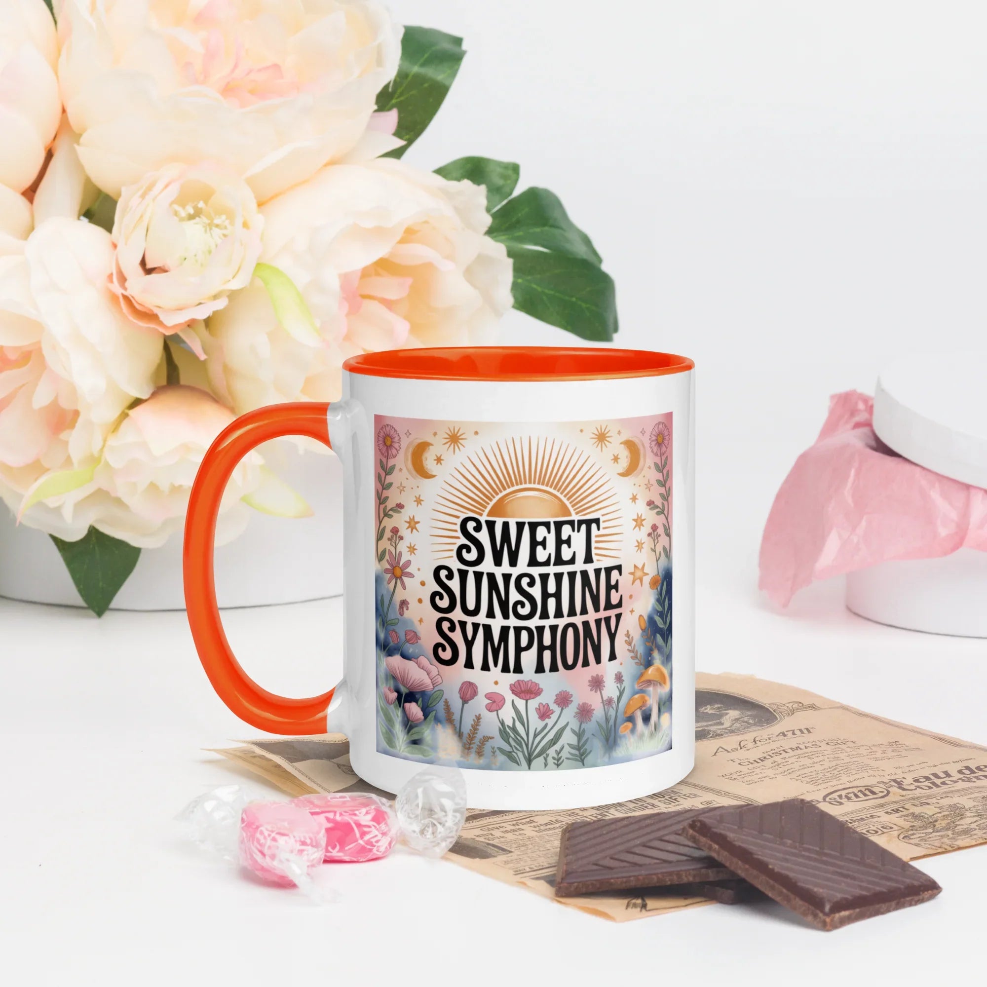 Sweet Sunshine Symphony Mug – Floral Radiance & Morning Vibes - RaZits