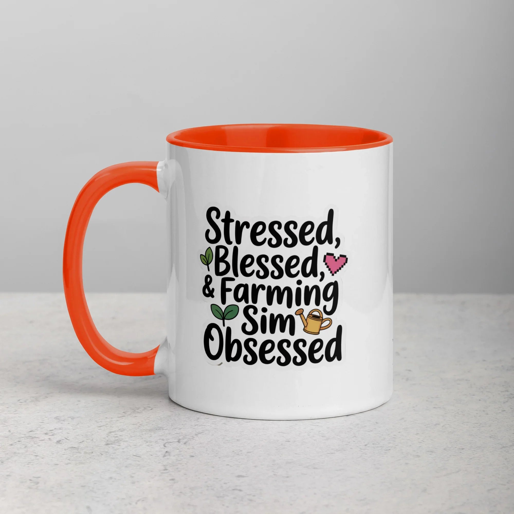 Stressed Blessed & Farming Sim Obsessed Design – Cozy Gamer Pixel Art Mug - RaZits