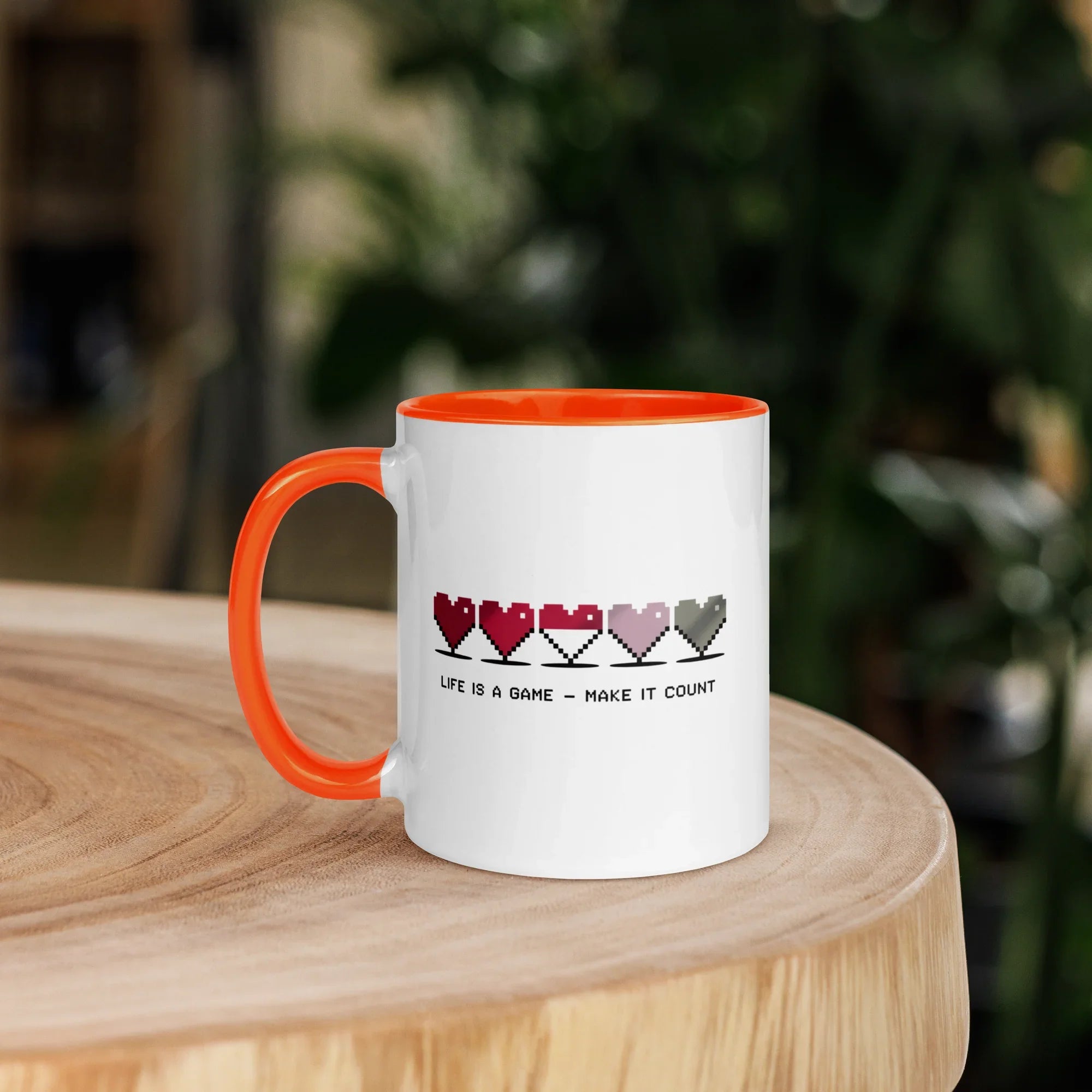 Life is a Game – Make It Count Pixel Heart Mug - RaZits