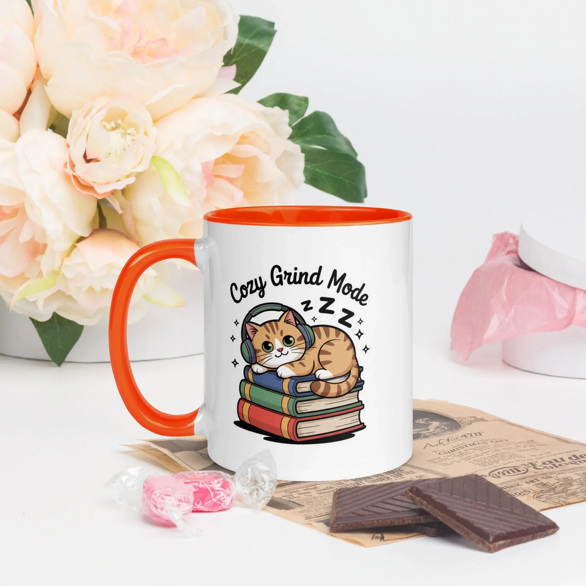 Cozy Grind Mode Cat Mug – Chill Gamer Cat Design for Study and Stream Sessions - RaZits