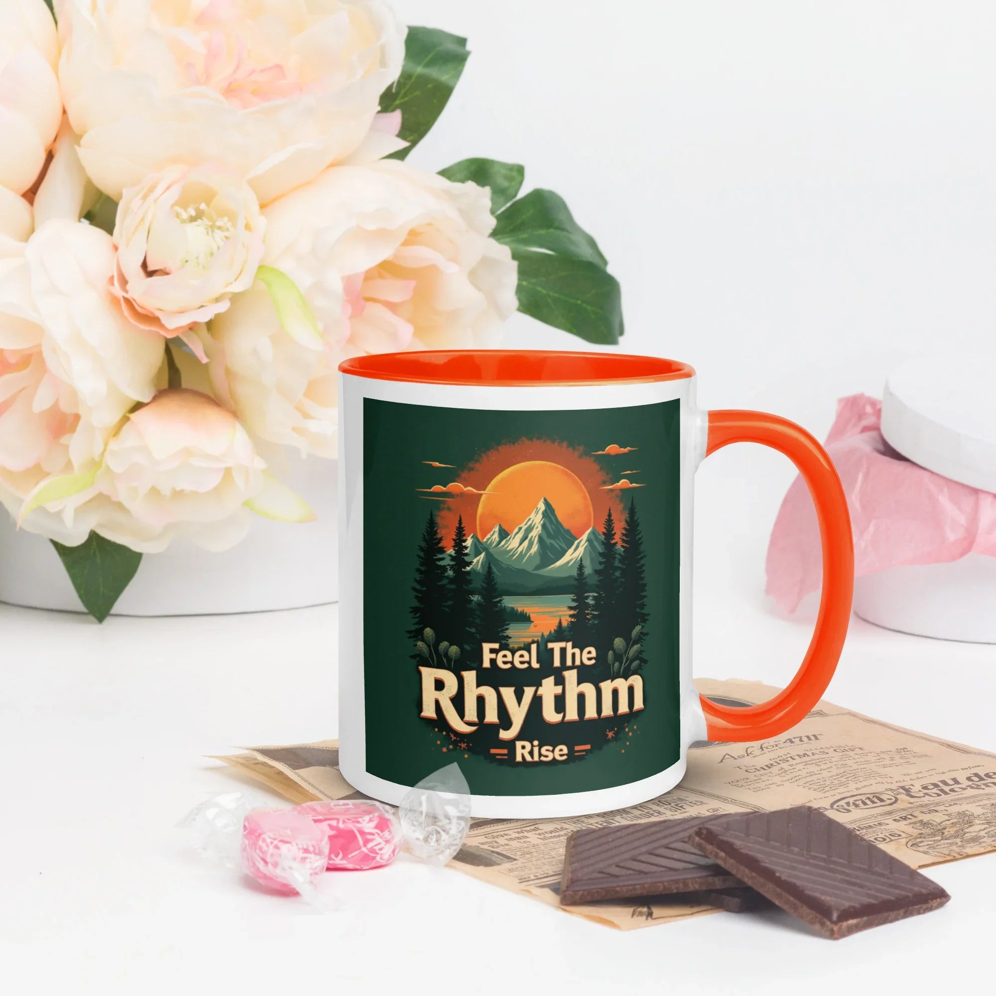 Feel The Rhythm Rise Mug – Nature-Inspired Sunrise Groove - RaZits