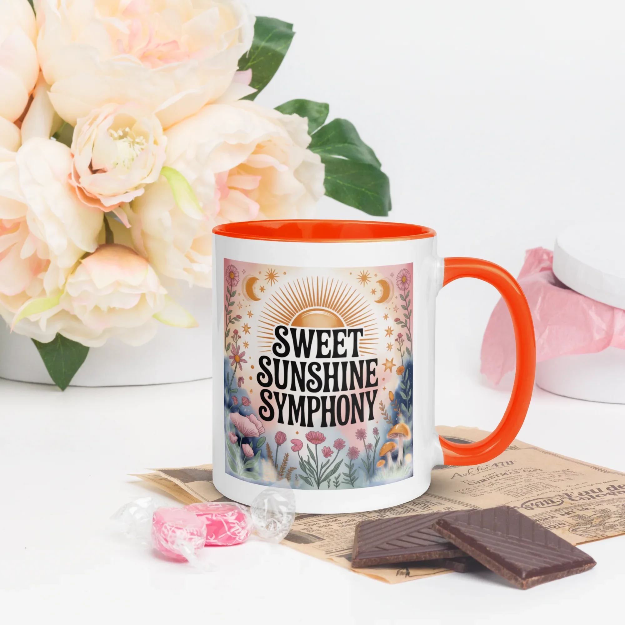 Sweet Sunshine Symphony Mug – Floral Radiance & Morning Vibes - RaZits