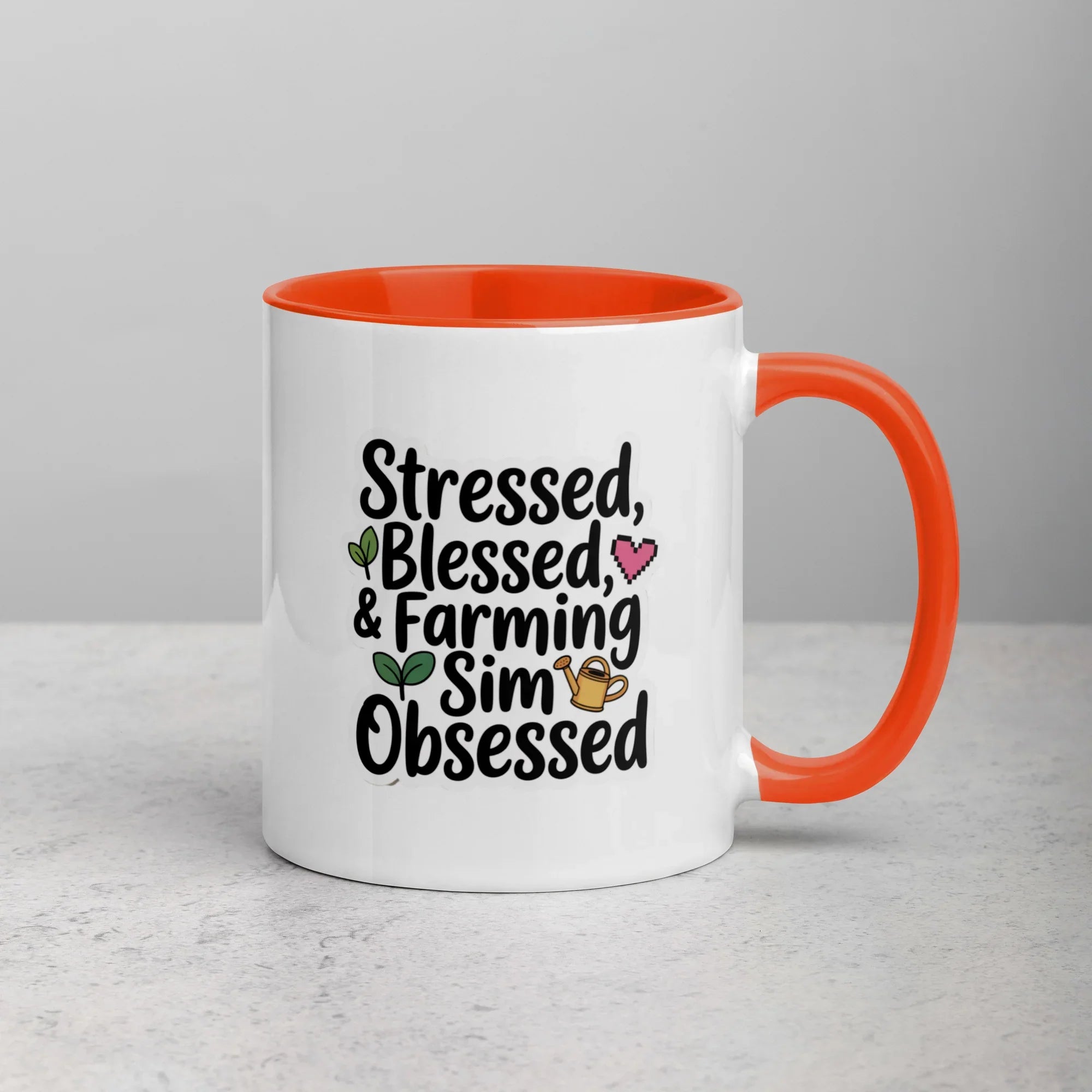 Stressed Blessed & Farming Sim Obsessed Design – Cozy Gamer Pixel Art Mug - RaZits