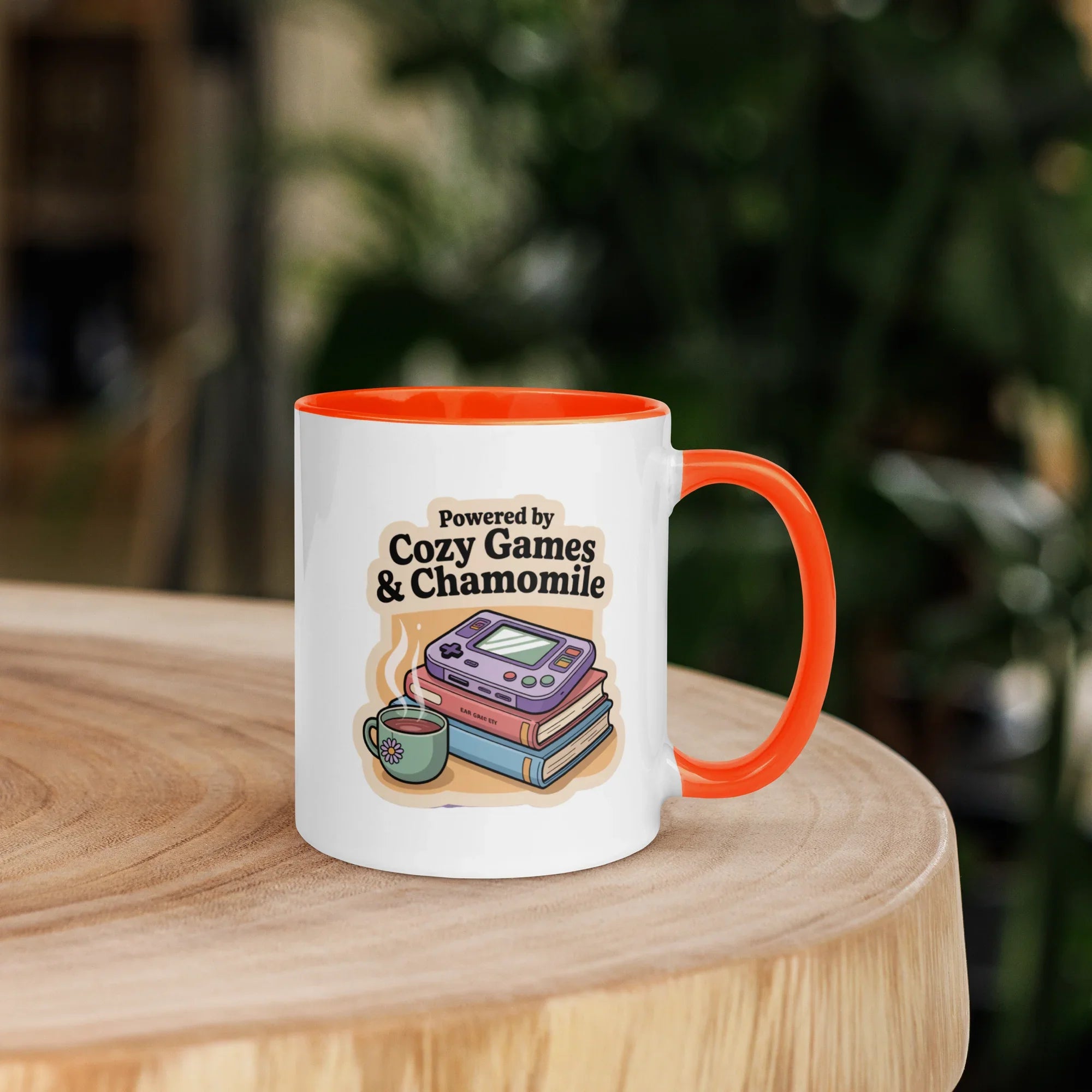 Powered by Cozy Games and Chamomile – Wholesome Gamer Design Mug - RaZits