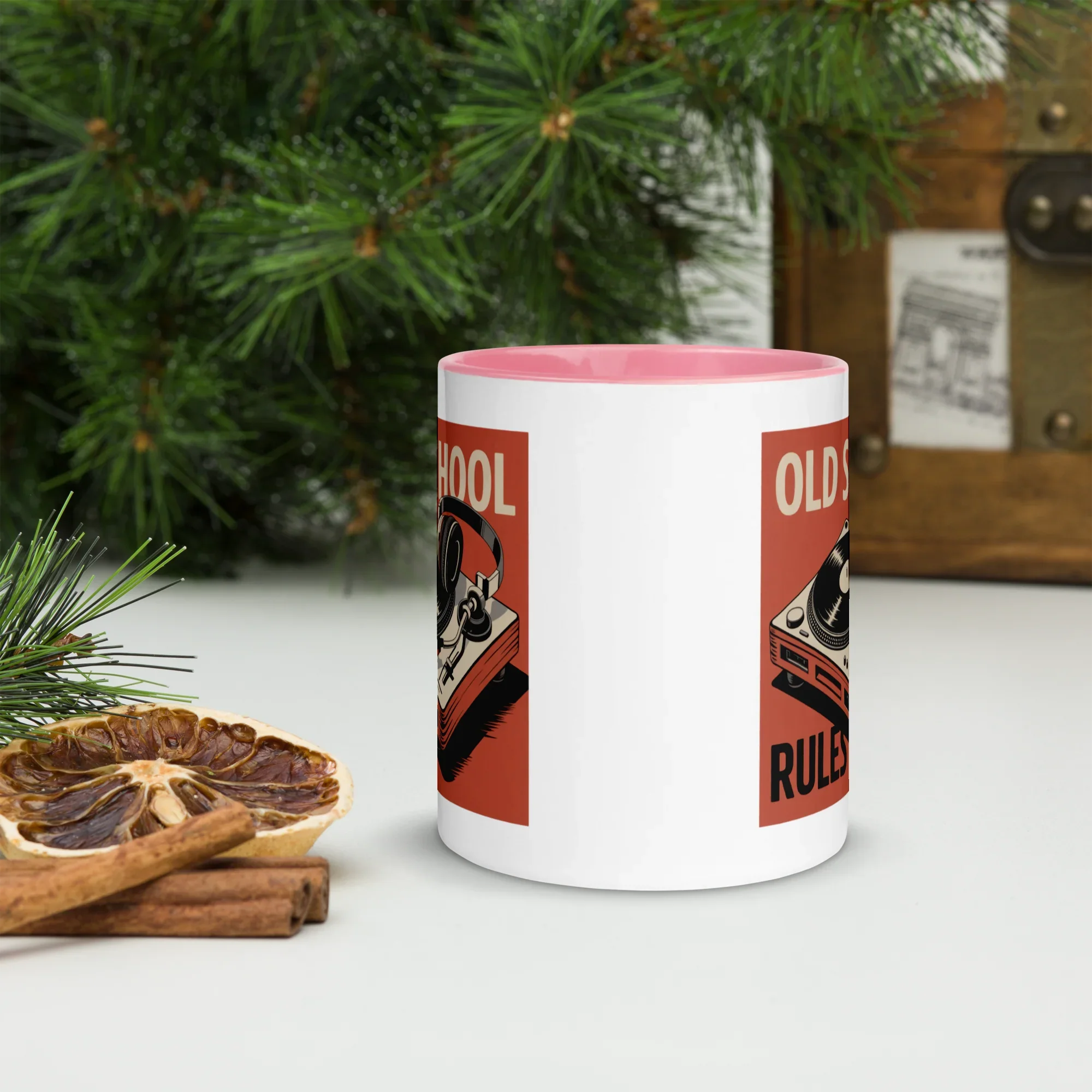 Old School Rules Mug – Vintage Vinyl DJ Vibes - RaZits