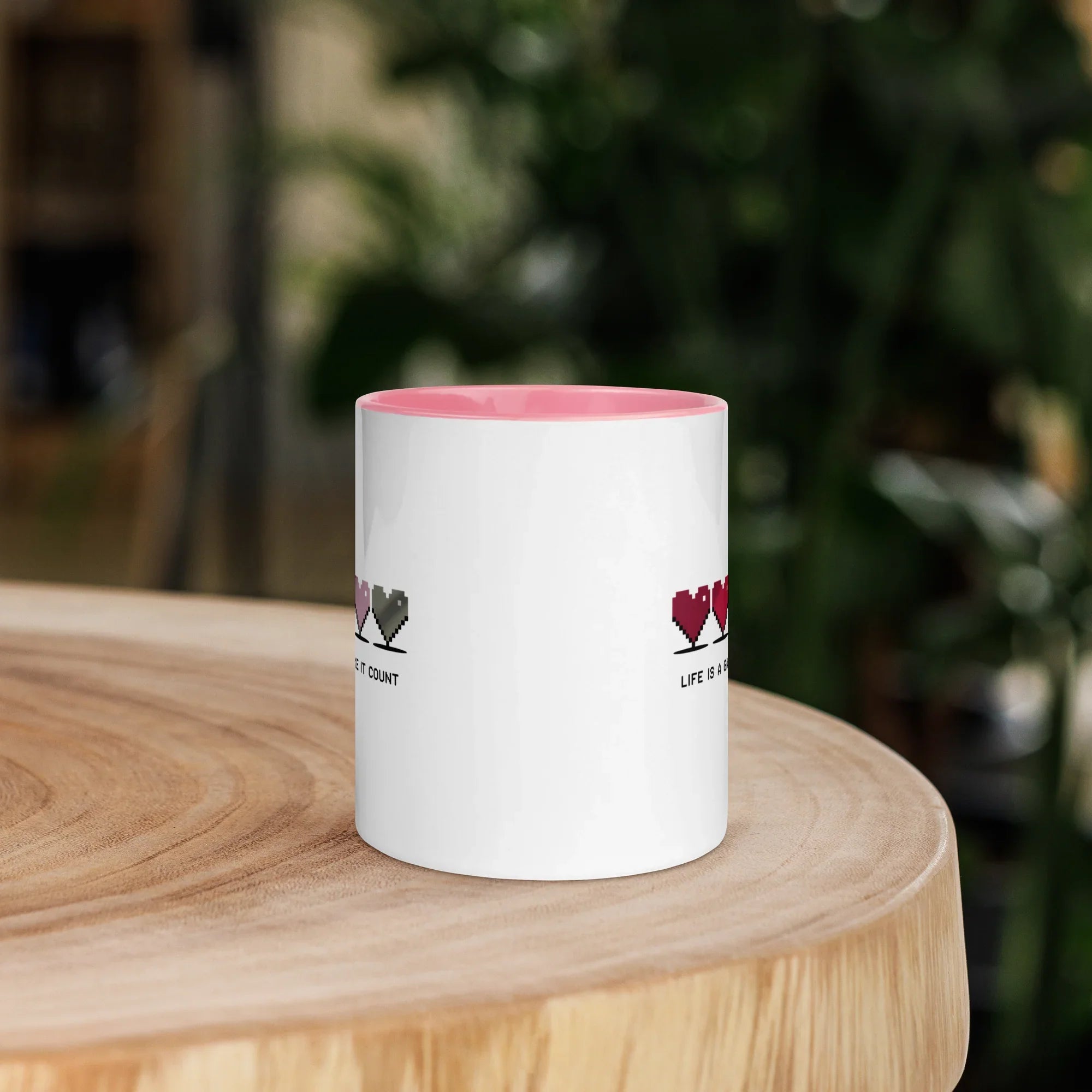 Life is a Game – Make It Count Pixel Heart Mug - RaZits