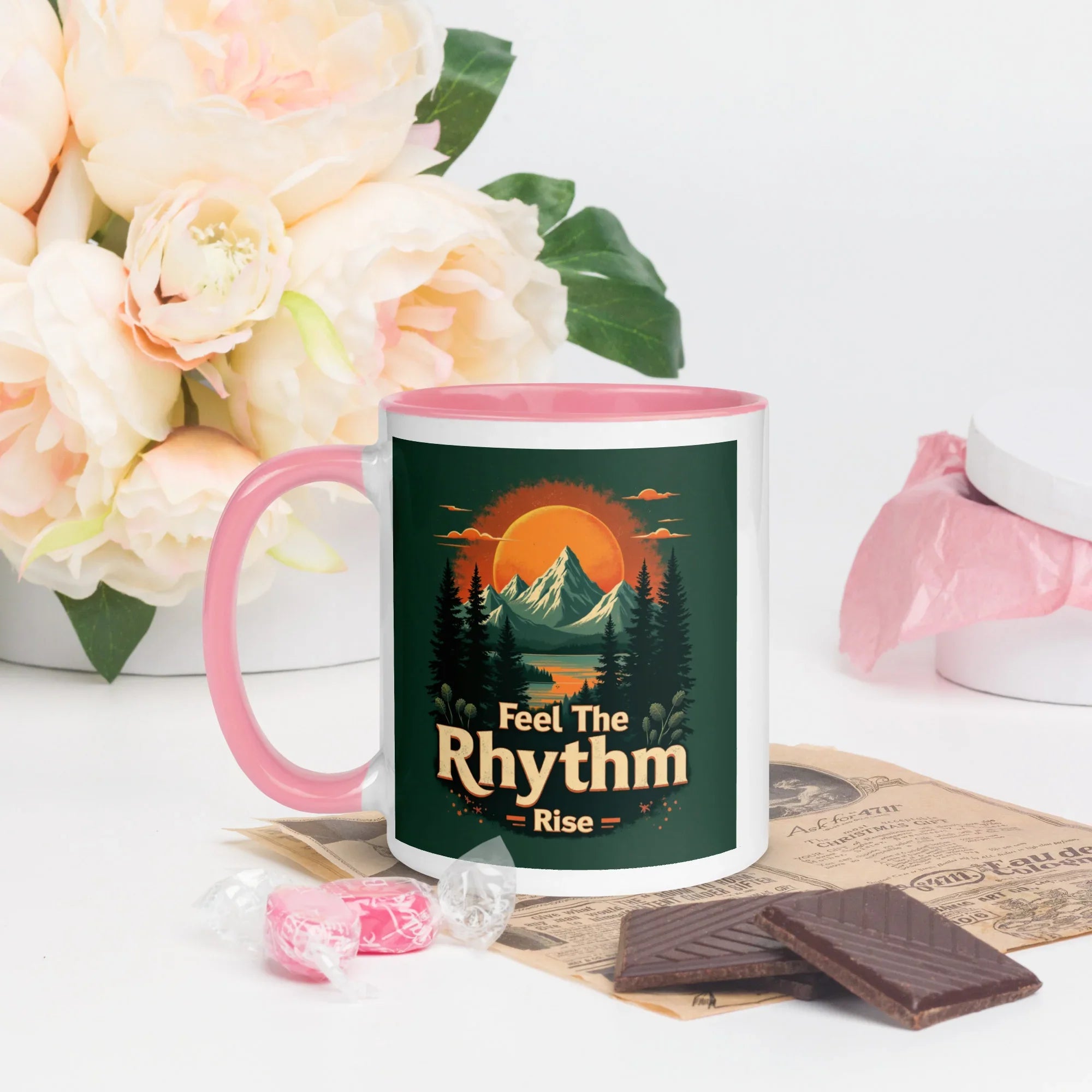 Feel The Rhythm Rise Mug – Nature-Inspired Sunrise Groove - RaZits