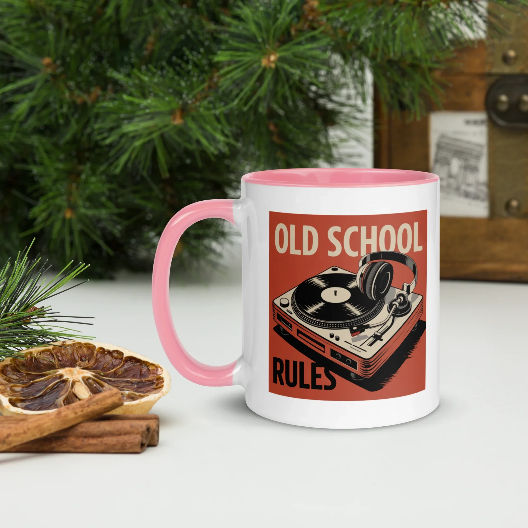 Old School Rules Mug – Vintage Vinyl DJ Vibes - RaZits