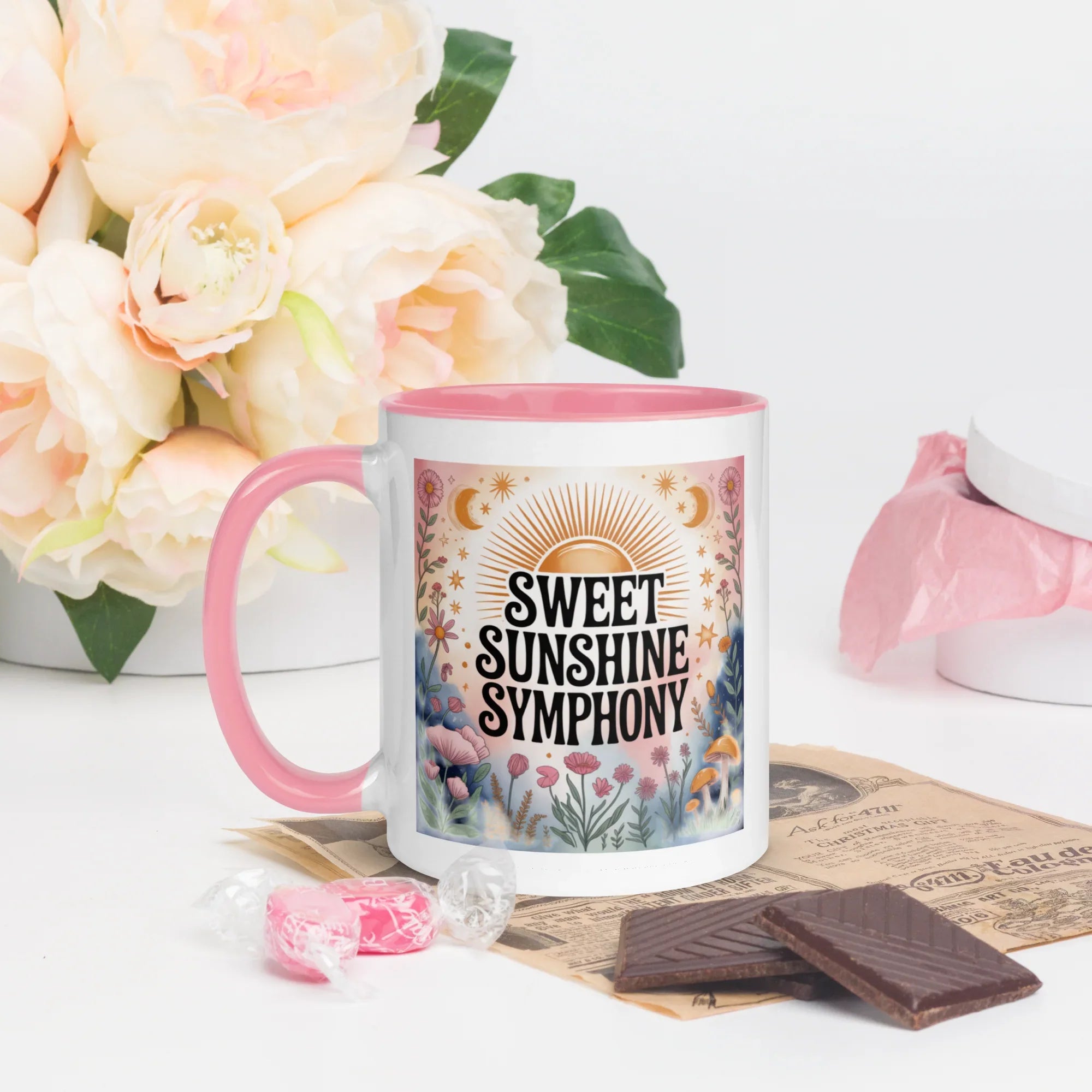 Sweet Sunshine Symphony Mug – Floral Radiance & Morning Vibes - RaZits